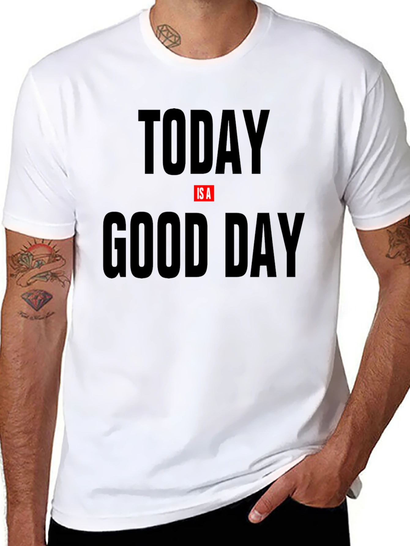 Black Today Is a Good Day Graphic Tee view 8