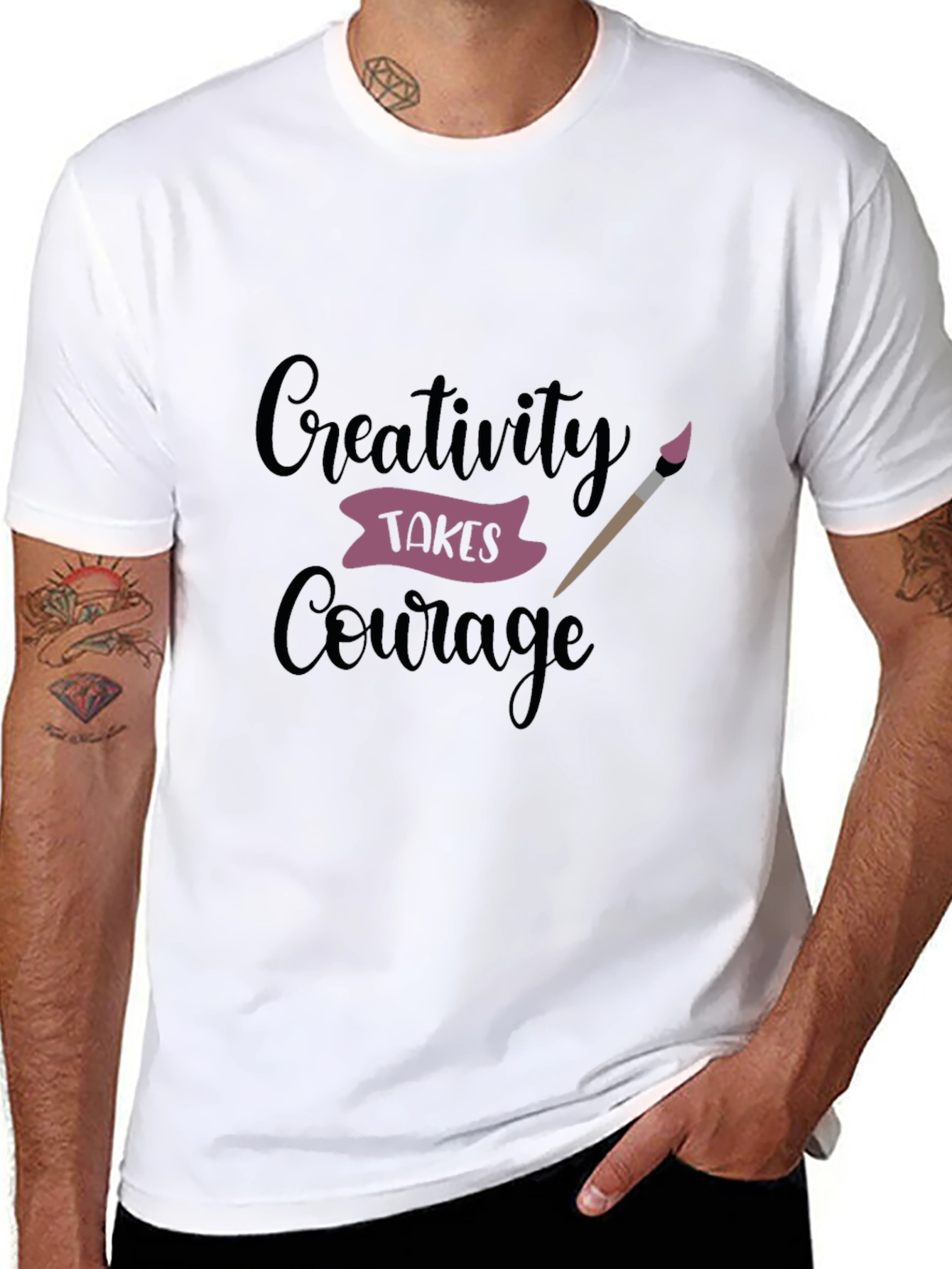Black Creativity Takes Courage Black Graphic Tee view 8
