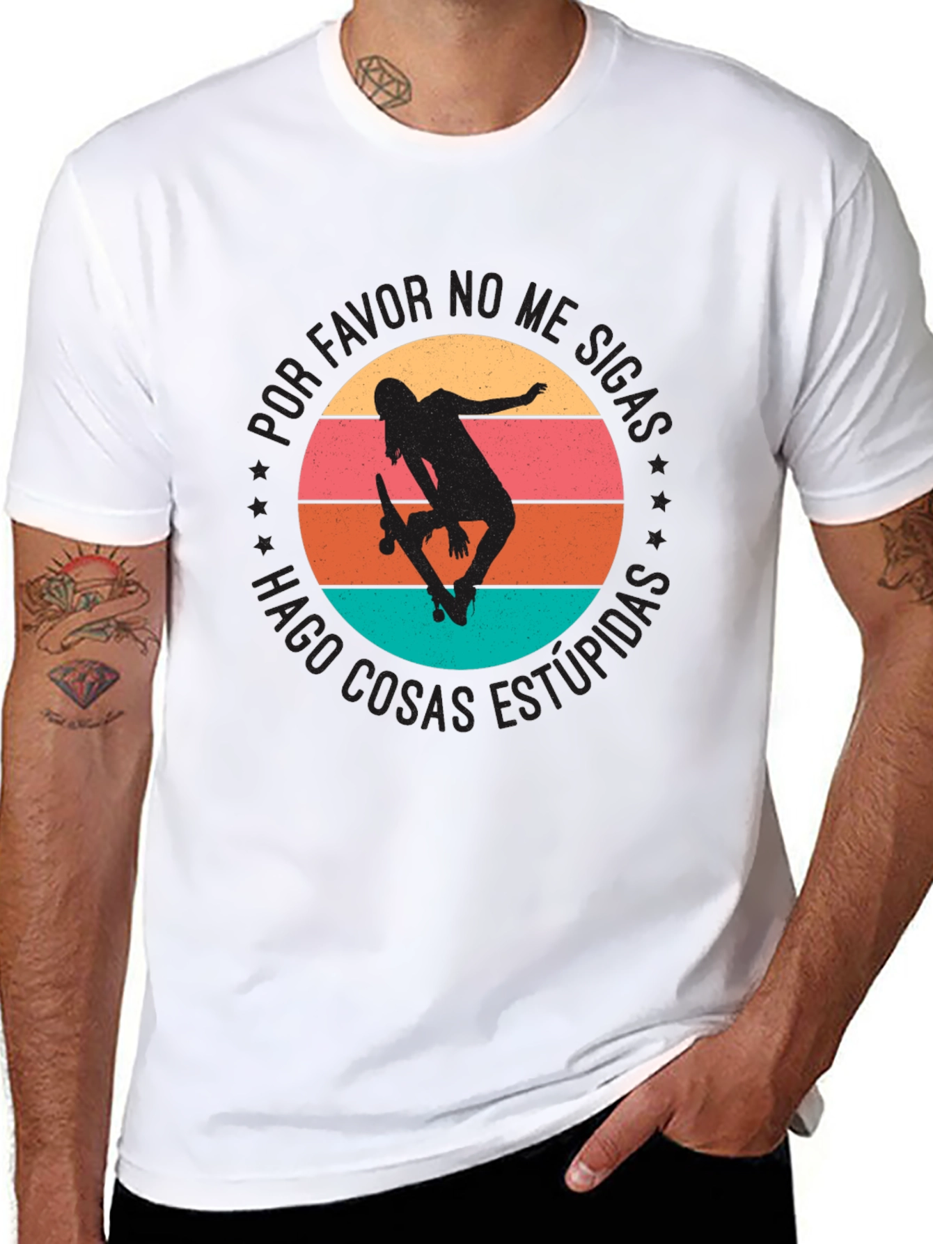 Black Skateboarder Tee - Por Favor No Me Sigas view 8