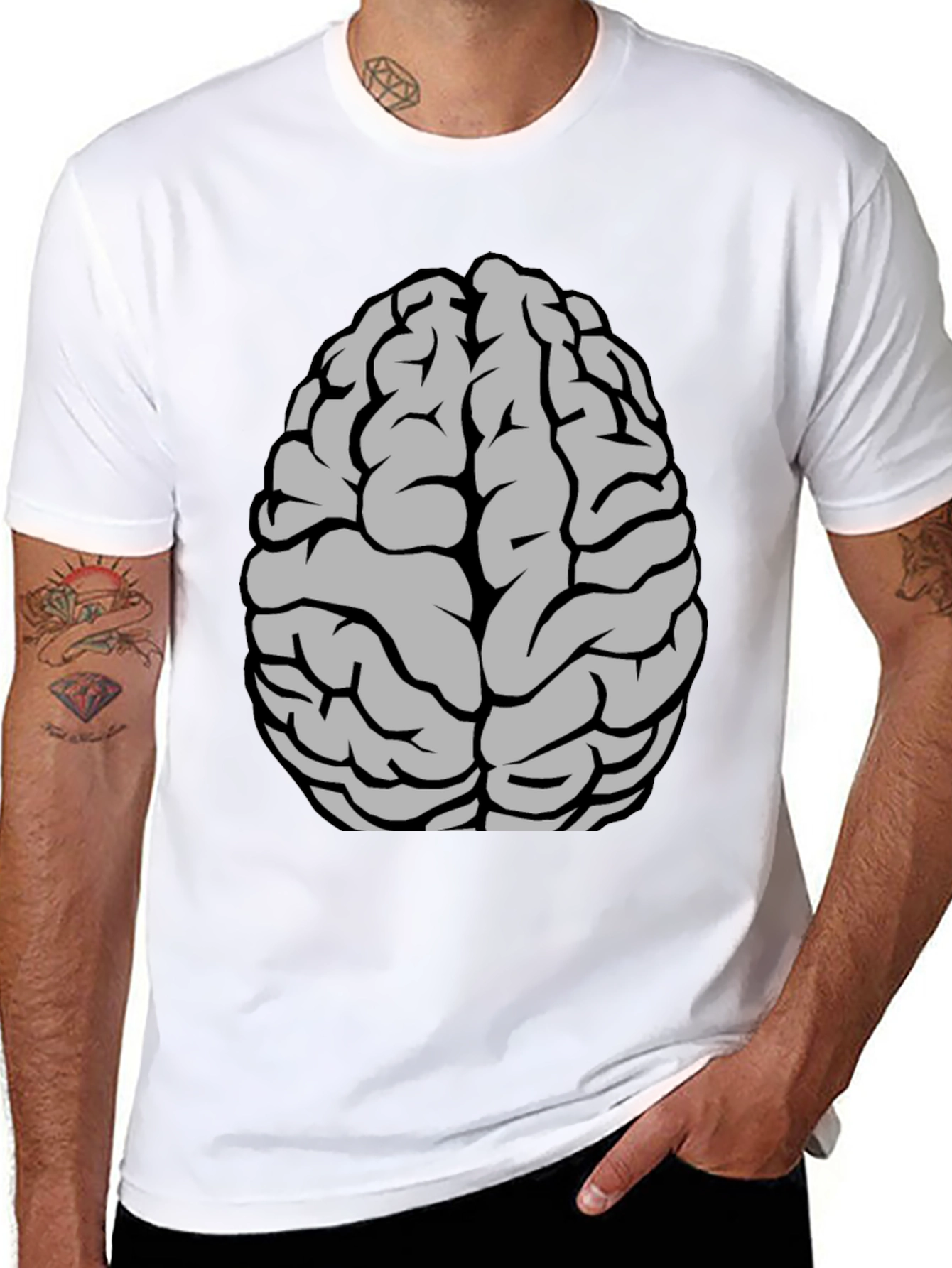 Black Brain Graphic T-Shirt - Clever & Comfy Tee view 8