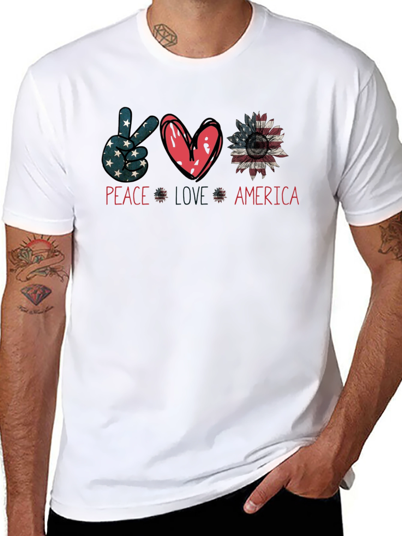 Black Peace Love America Graphic Tee view 8