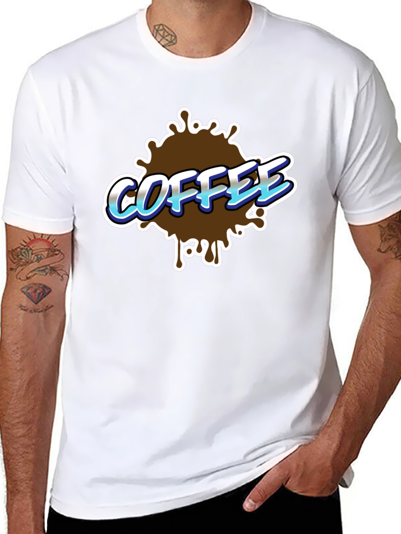 Black Coffee Splash Graphic T-Shirt - Black view 8