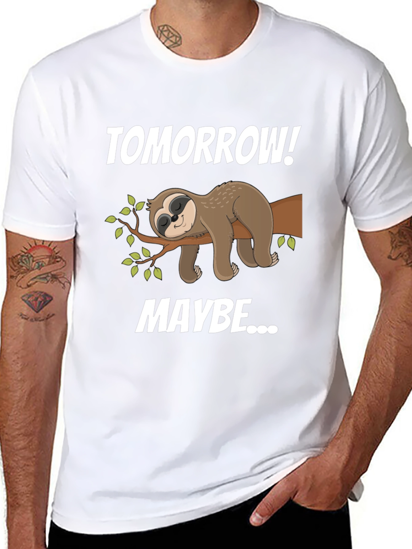 Black Sloth Tomorrow Maybe Graphic T-Shirt view 8