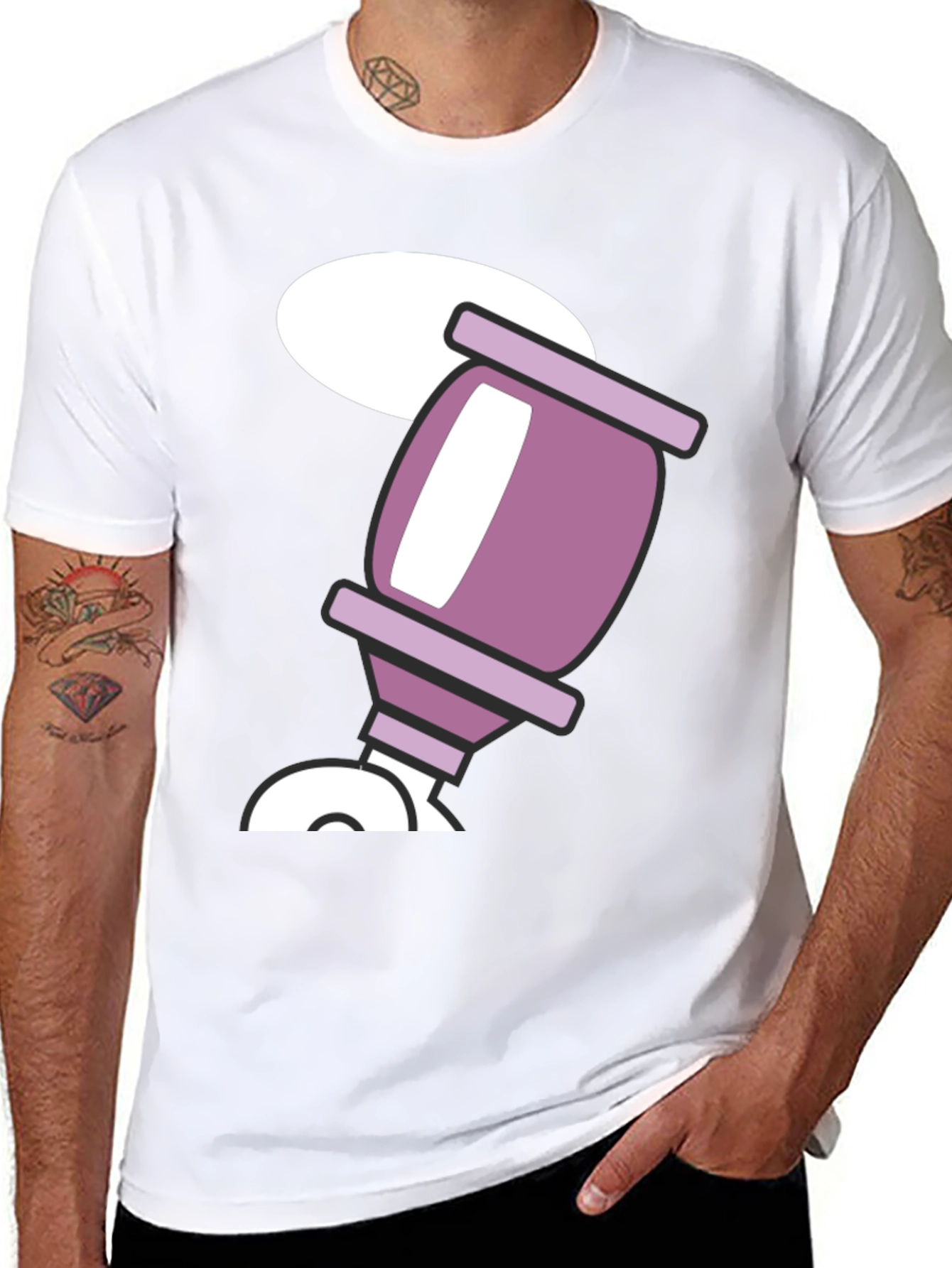 Black Retro Cartoon Drink Black T-Shirt view 8