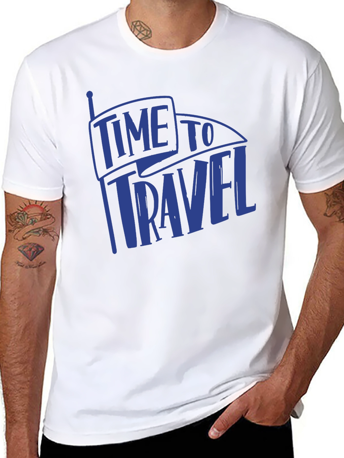 Black Time to Travel Graphic T-Shirt - Men's Short Sleeve view 8