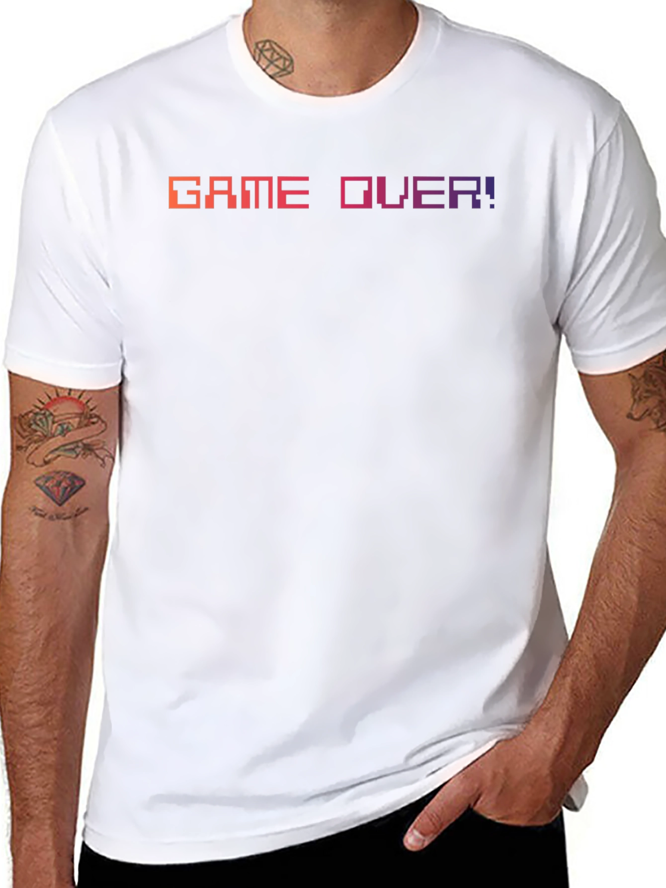 Black Game Over T-Shirt - Retro Pixel Design view 8