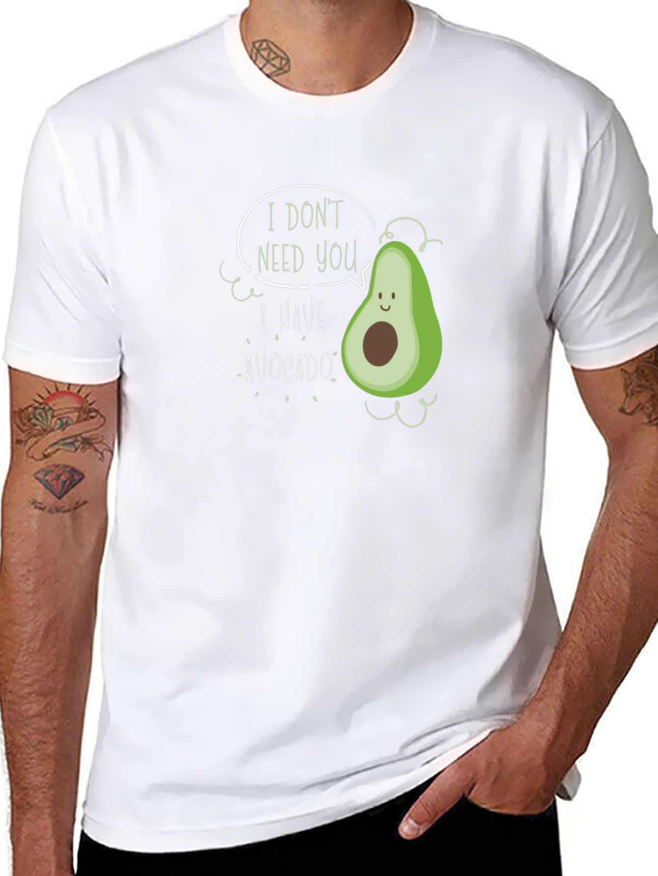 Black Funny Avocado Graphic Black T-Shirt view 8