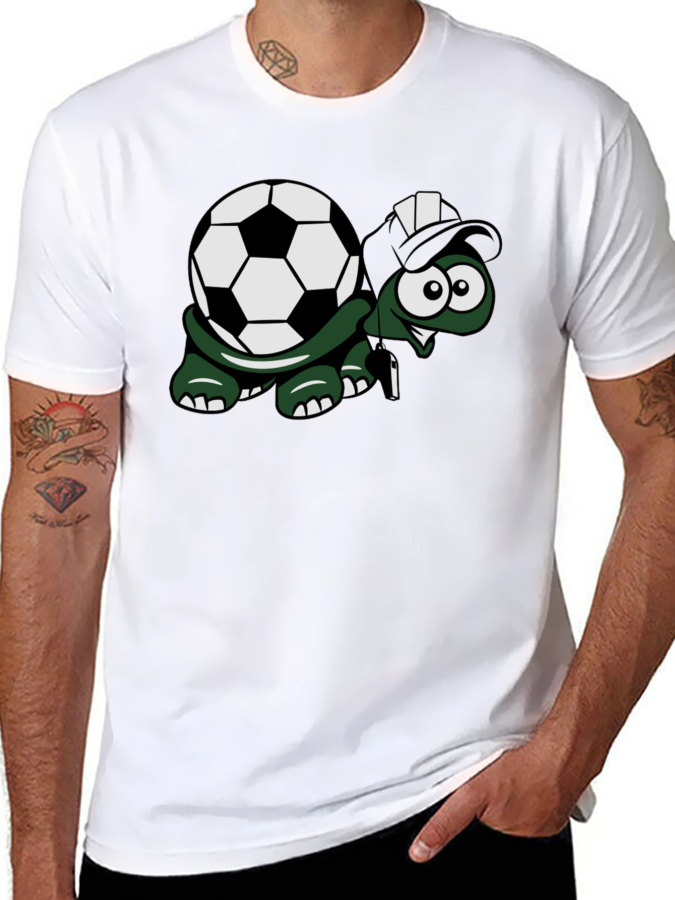 Black Soccer Turtle Graphic Tee - Fun Black T-Shirt view 8