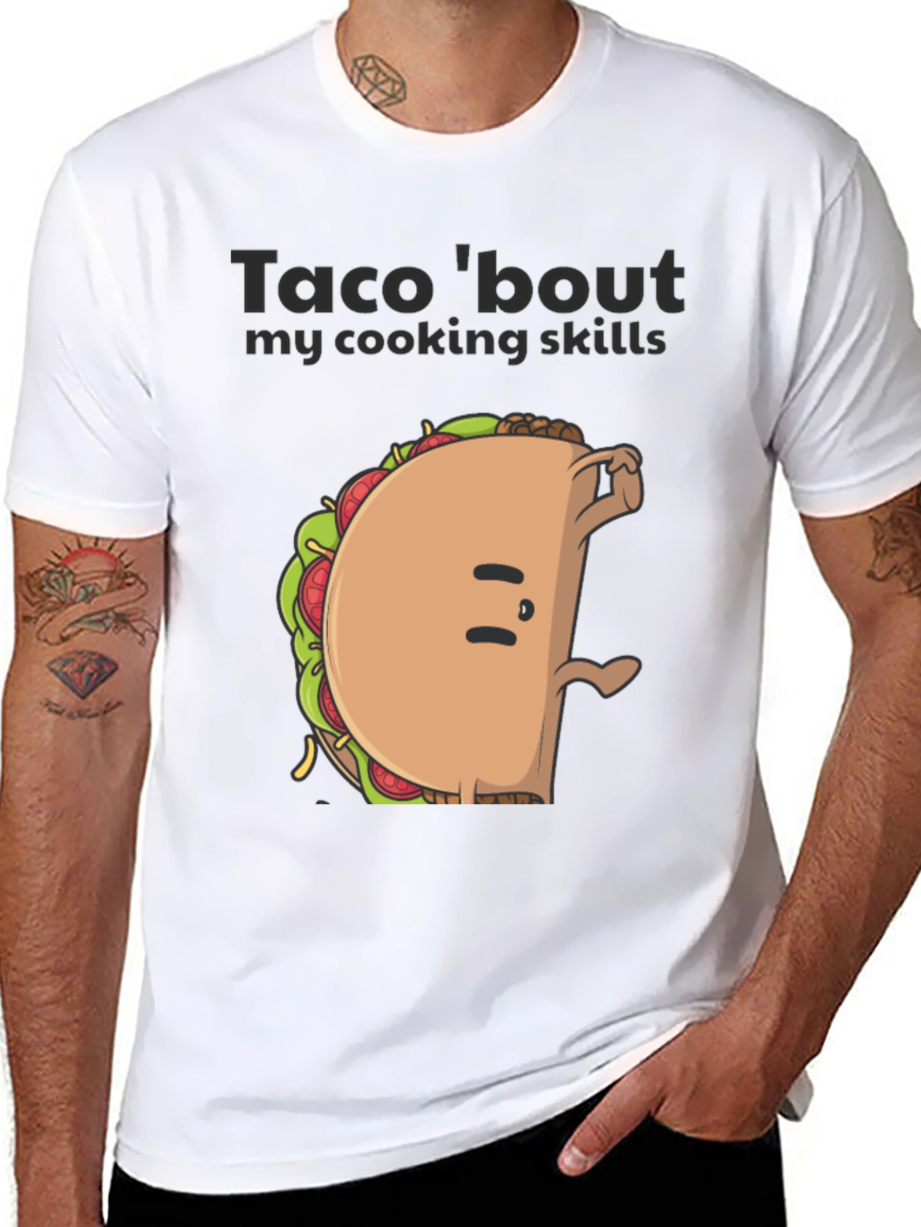 Black Funny Taco Cooking Skills Graphic Tee view 8