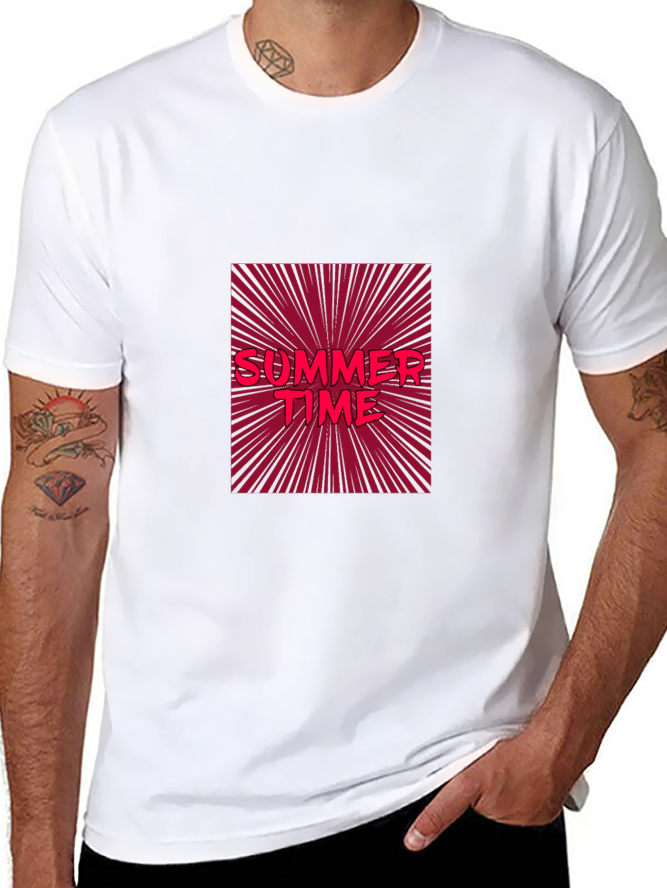 Black Summer Time Graphic Tee - Bold & Stylish view 8