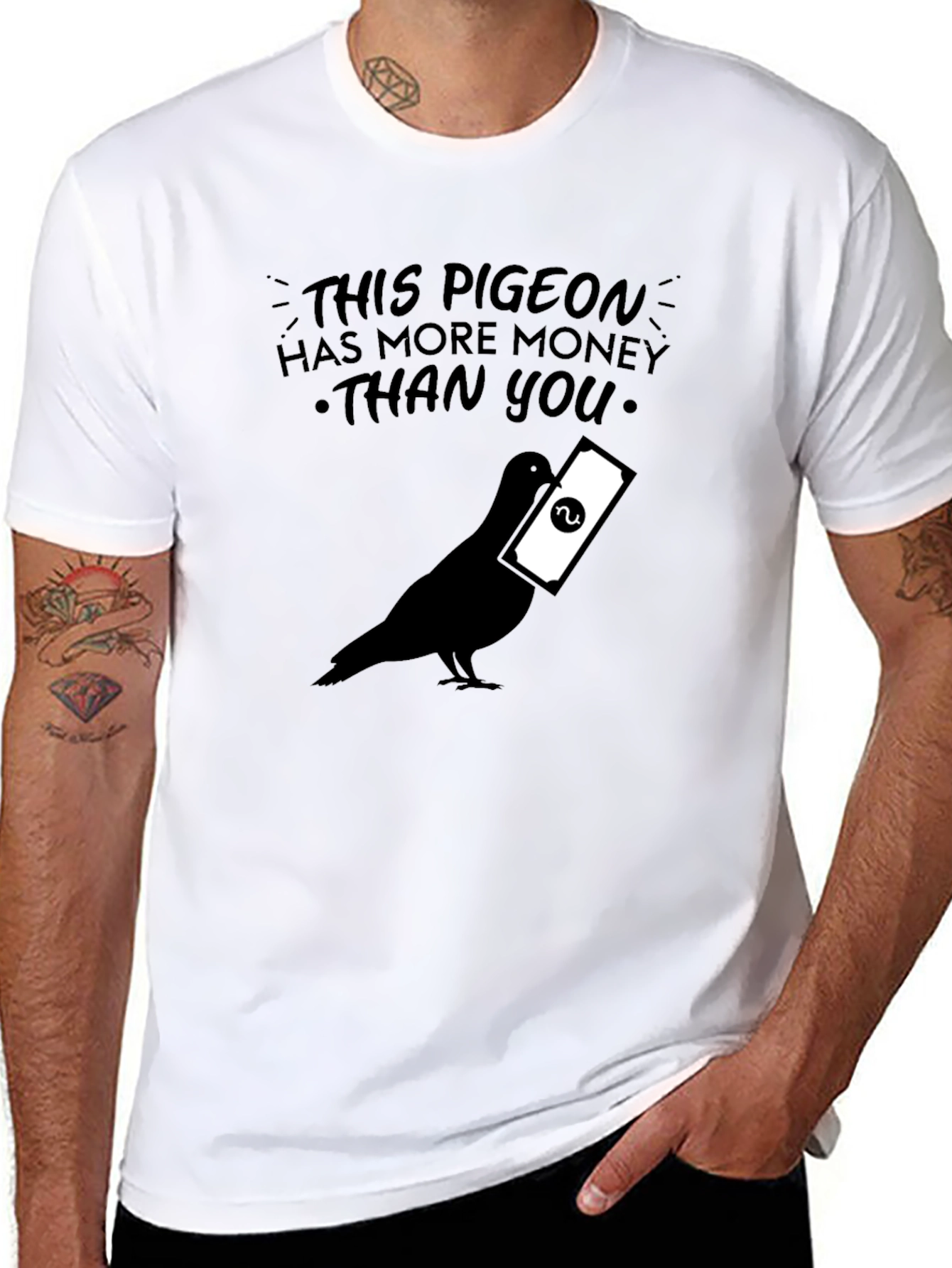 Black This Pigeon Has More Money Than You - Graphic T-Shirt view 8