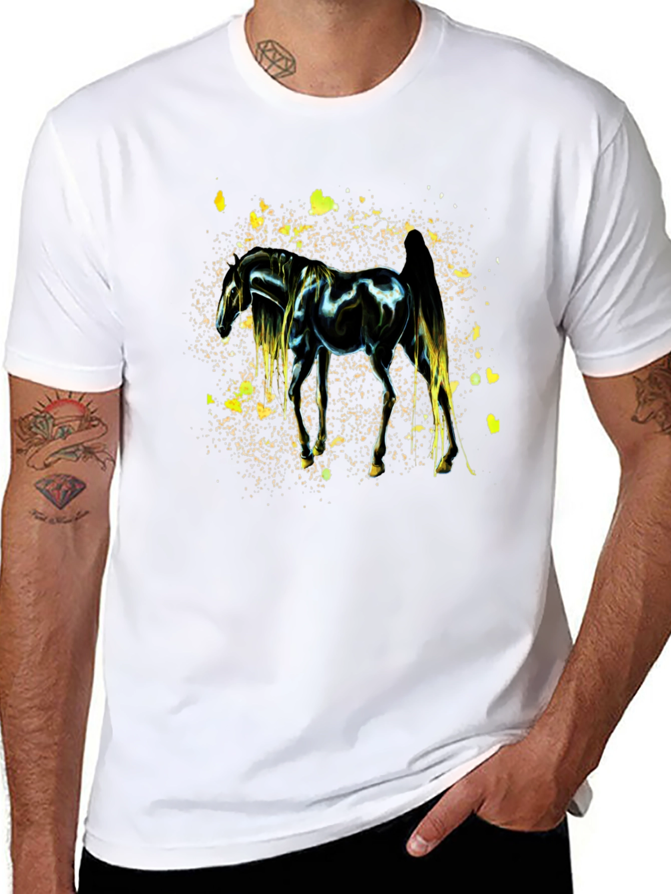Black Horse Graphic Black Tee view 8