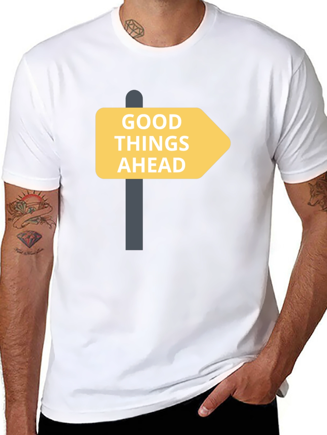 Black Good Things Ahead T-Shirt - Motivational Tee view 8