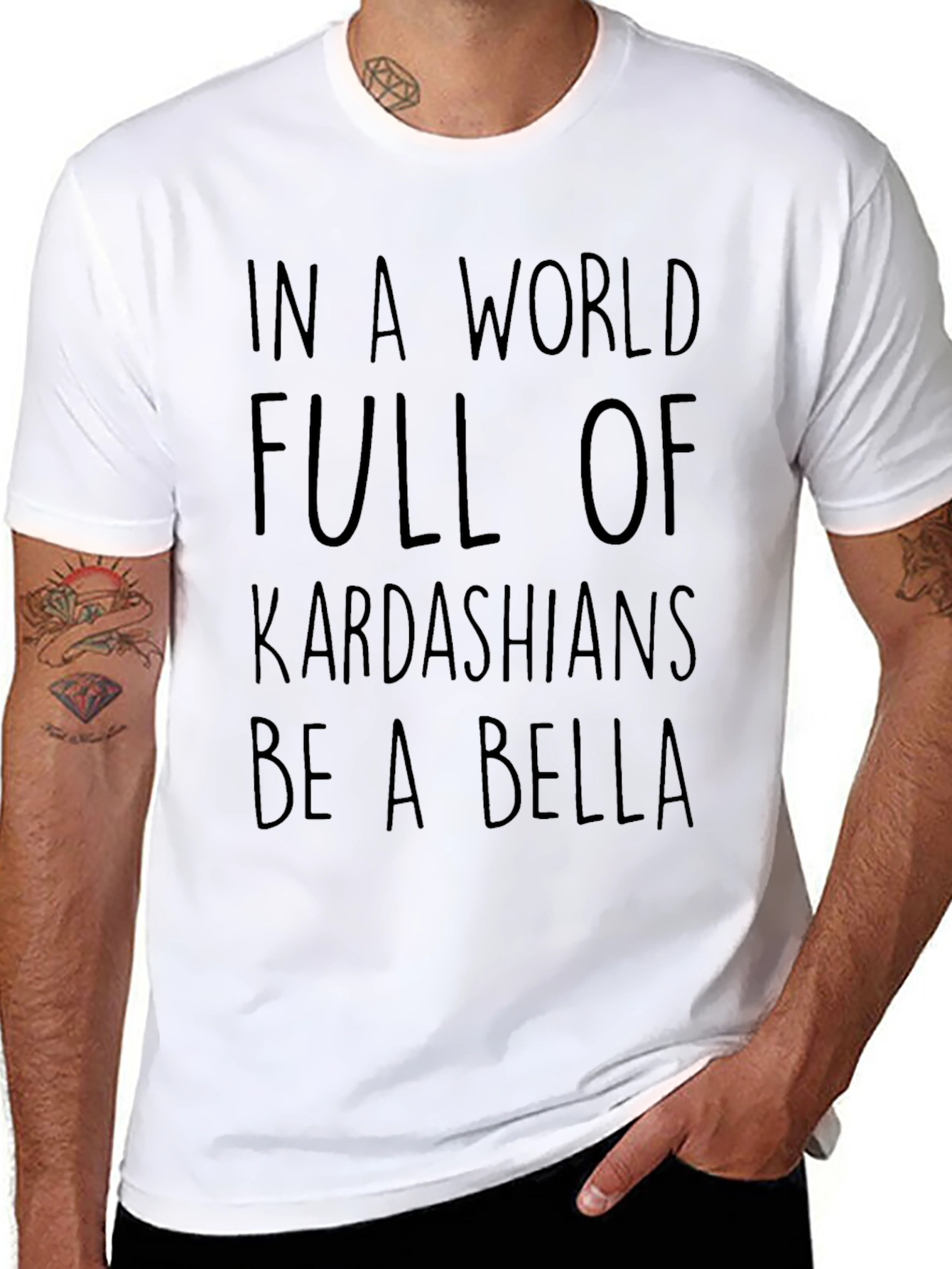 Black Kardashian Bella Graphic Tee - Trendy Slogan T-Shirt view 8