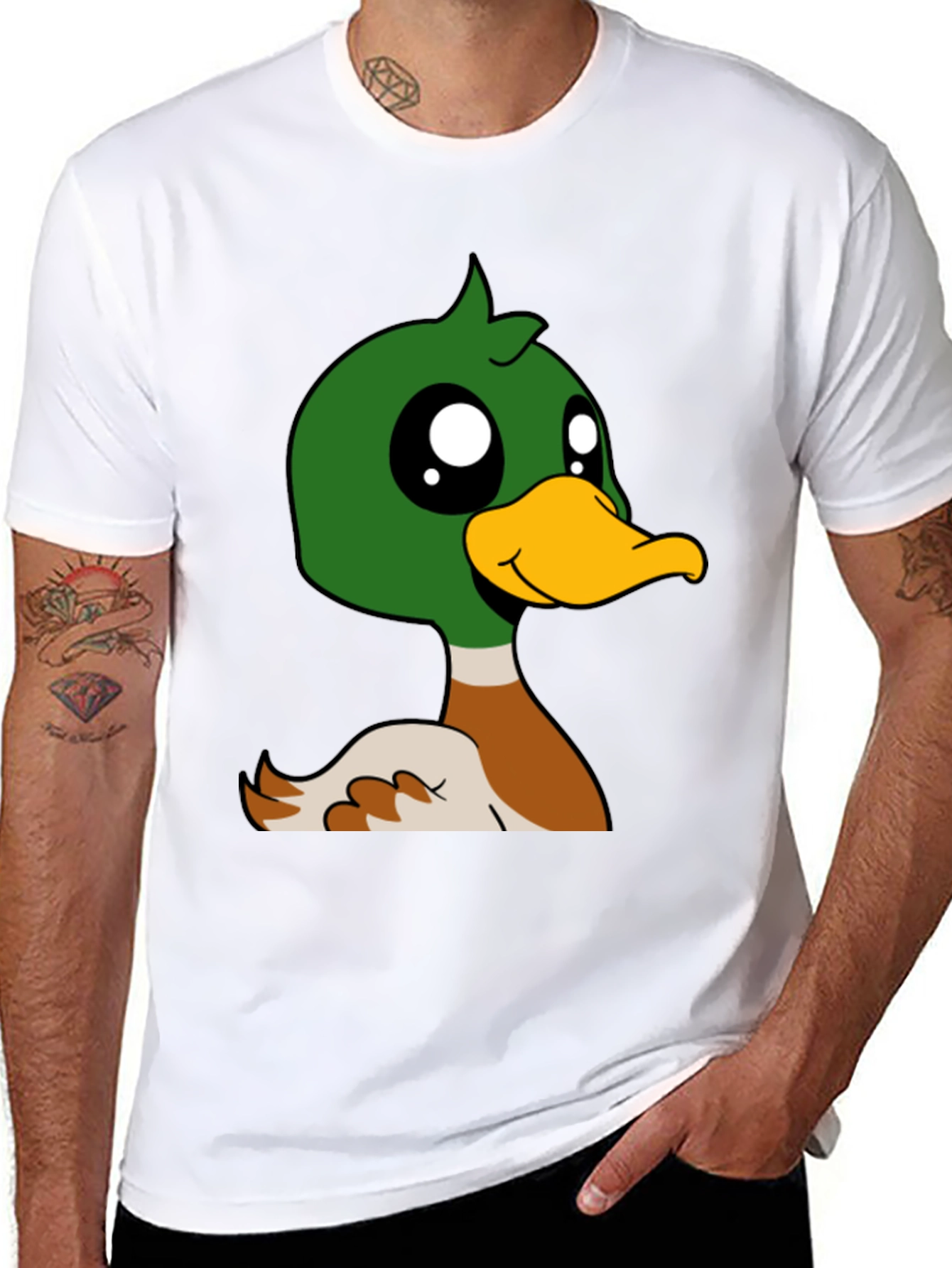 Black Duck Cartoon Graphic Black T-Shirt view 8