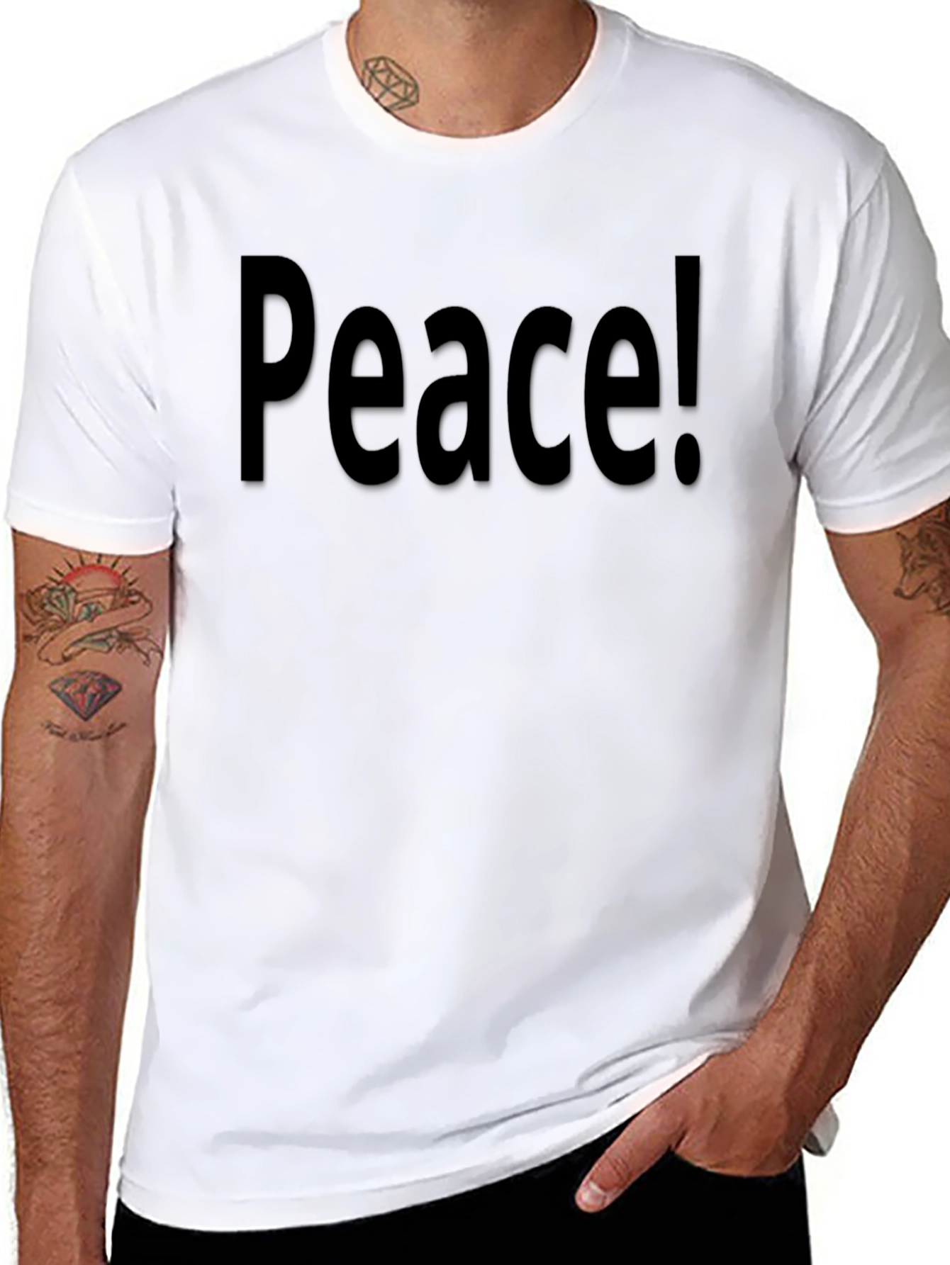 Black Peace! Black Graphic Tee - Men's Casual Comfort view 8