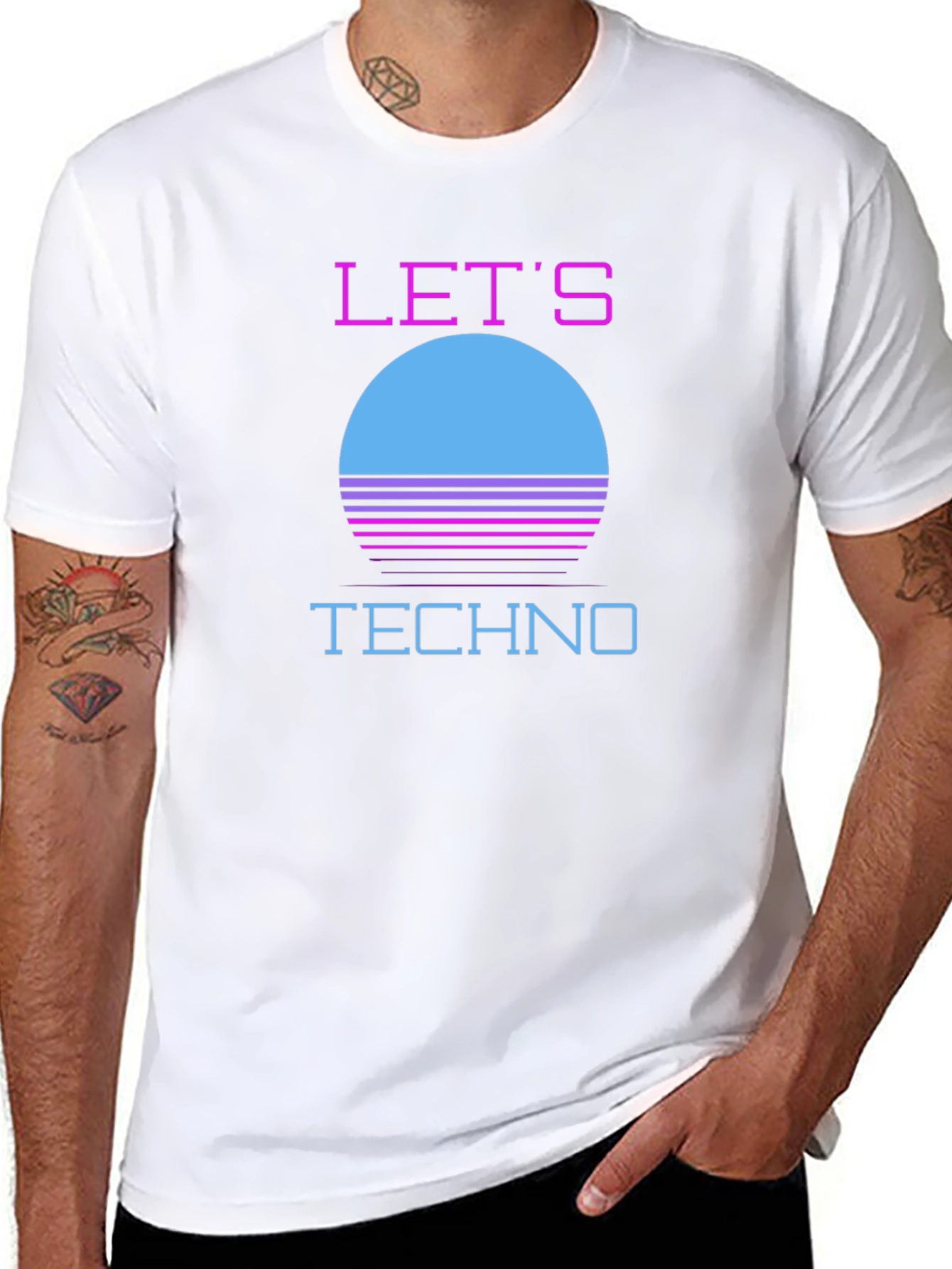 Retro Let's Techno T-Shirt - 80s Inspired Design - 8