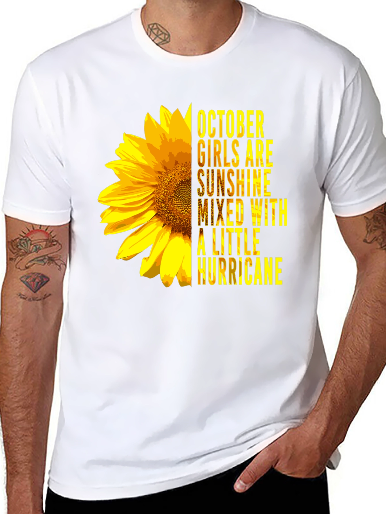 Black October Girl Sunflower Graphic Tee - Black view 8