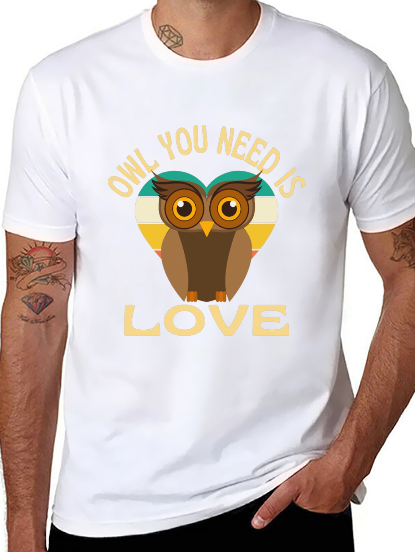 Black Owl You Need is Love T-Shirt view 8