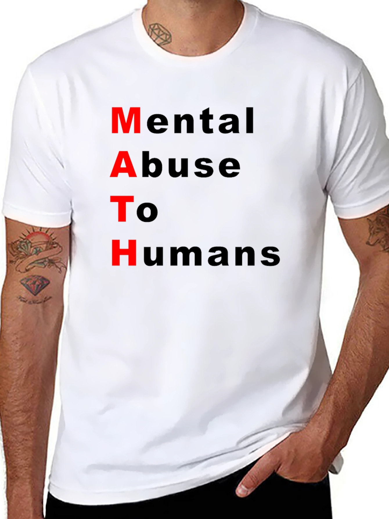 Black Funny Math Abuse to Humans Graphic T-Shirt view 8