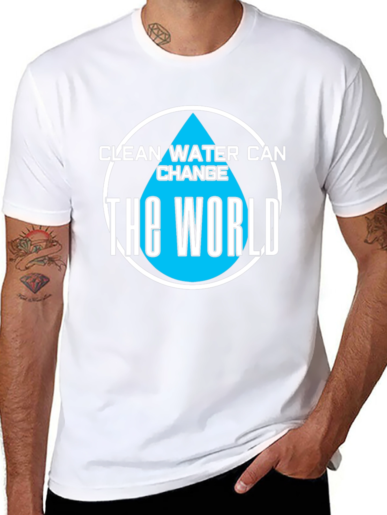 Black Clean Water Can Change the World T-Shirt view 8