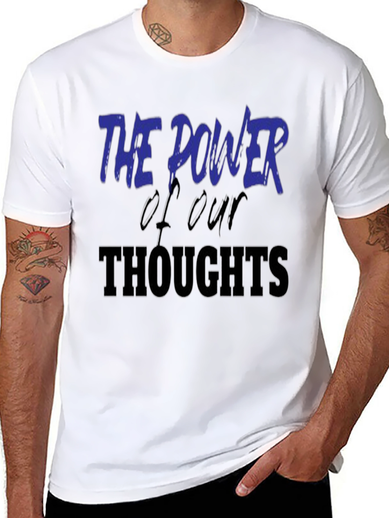 Black Power of Thoughts Graphic Tee - Inspiring Message view 8