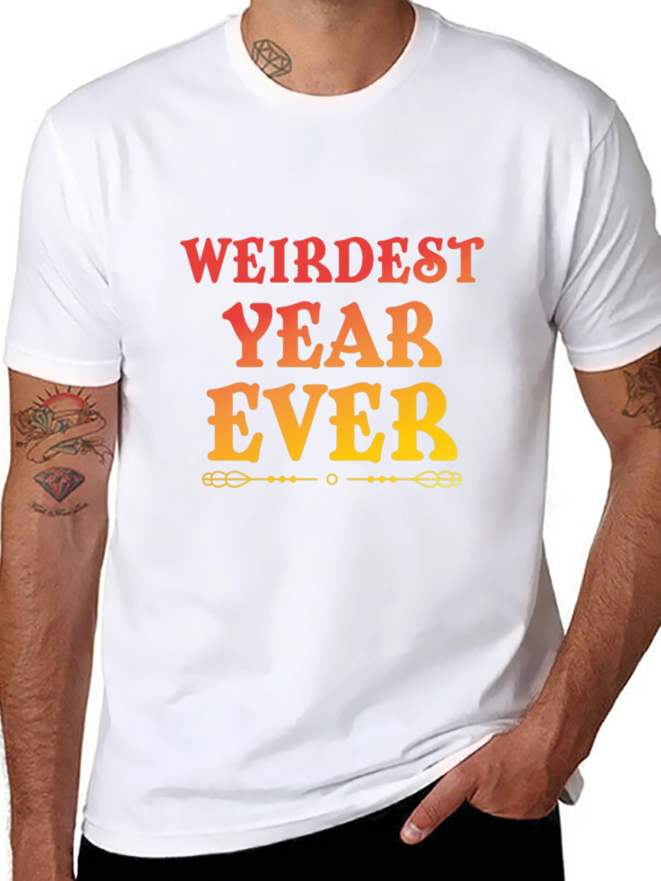 Black Weirdest Year Ever Graphic Tee - Unisex Black T-Shirt view 8