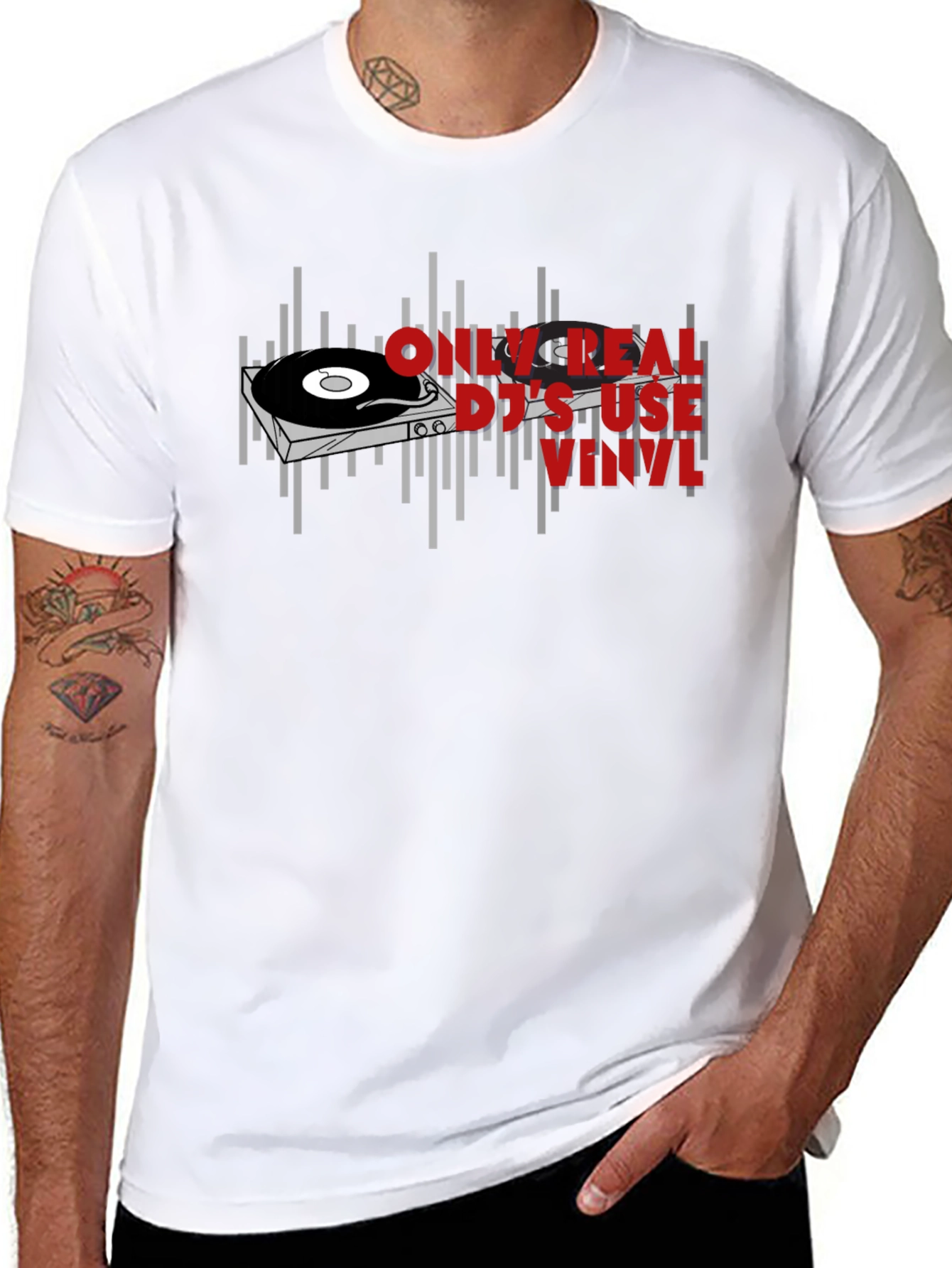 Black Real DJs Use Vinyl T-Shirt - Music Lover Gift view 8