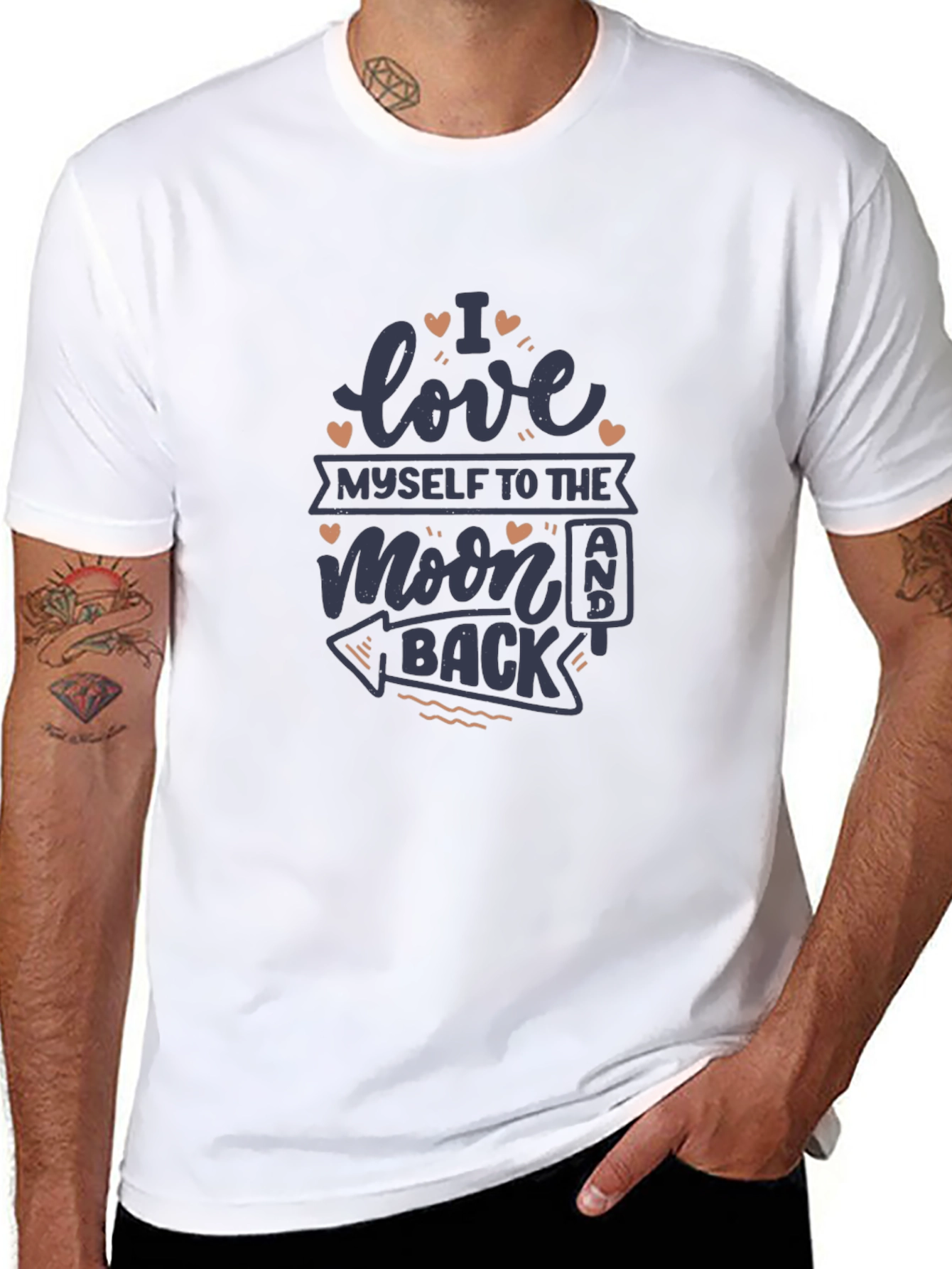 Black I Love Myself to the Moon and Back Graphic Tee view 8