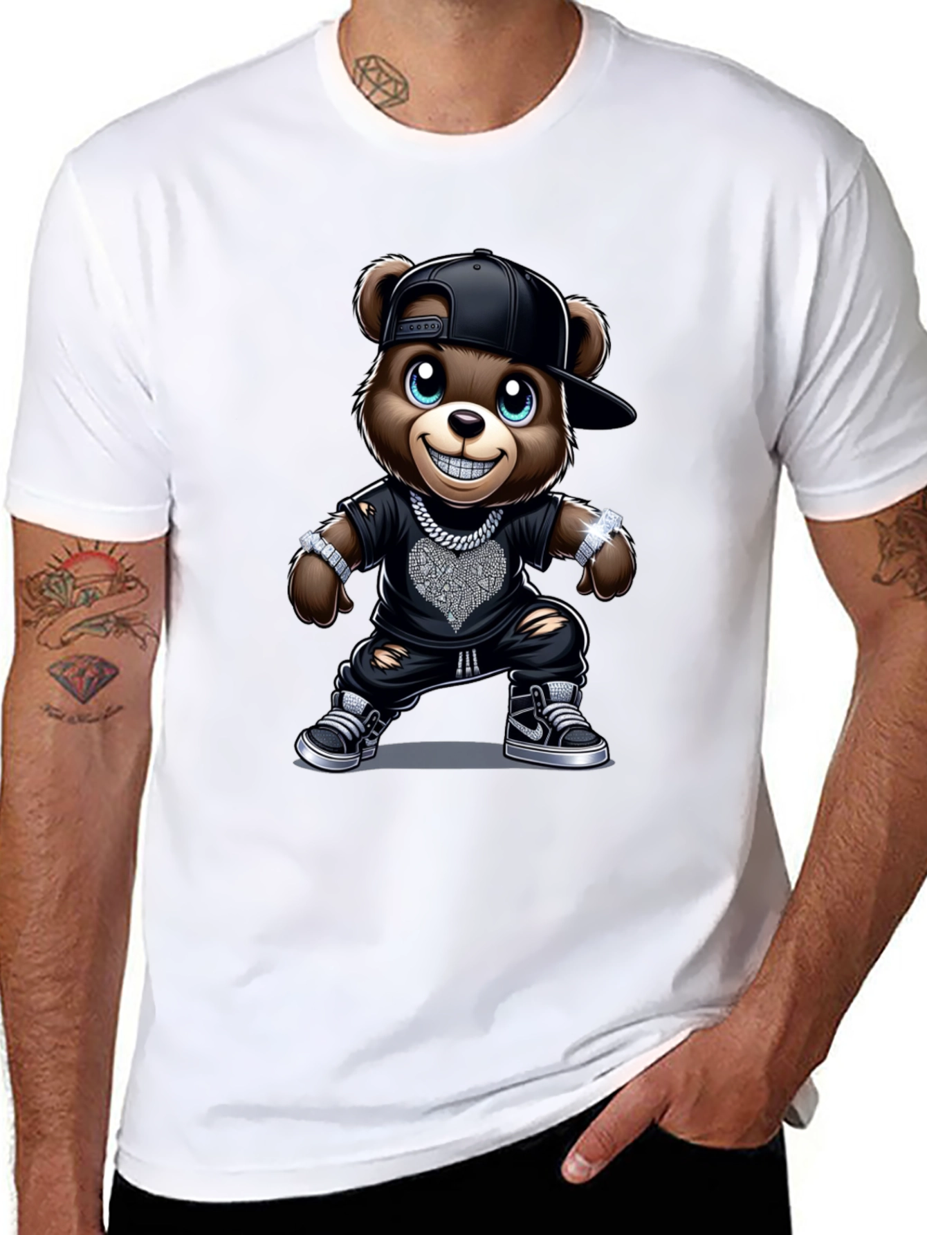 Black Cool Bear T-Shirt - Urban Style view 8