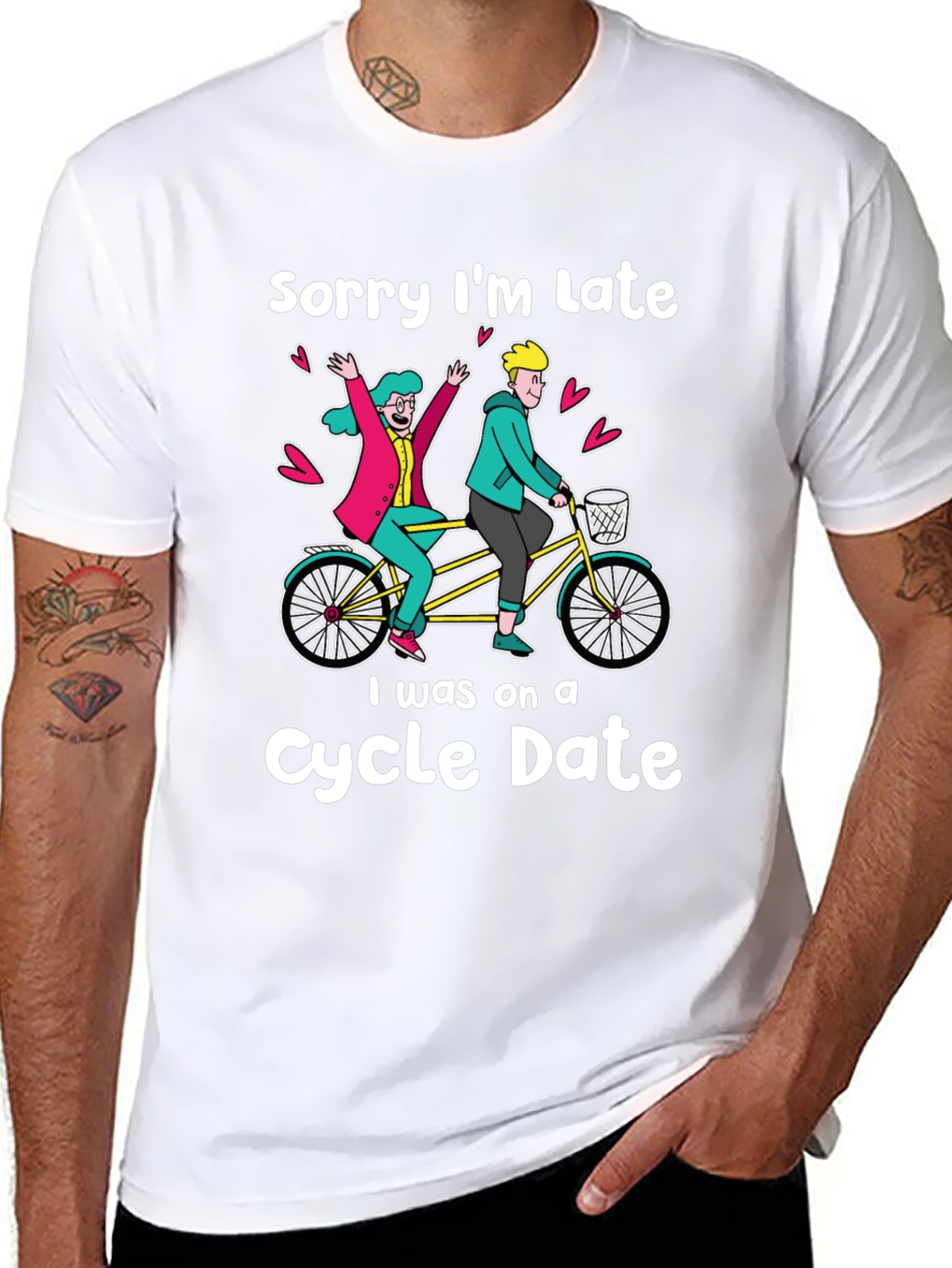 Black Funny Cycle Date Graphic Tee - Unisex view 8