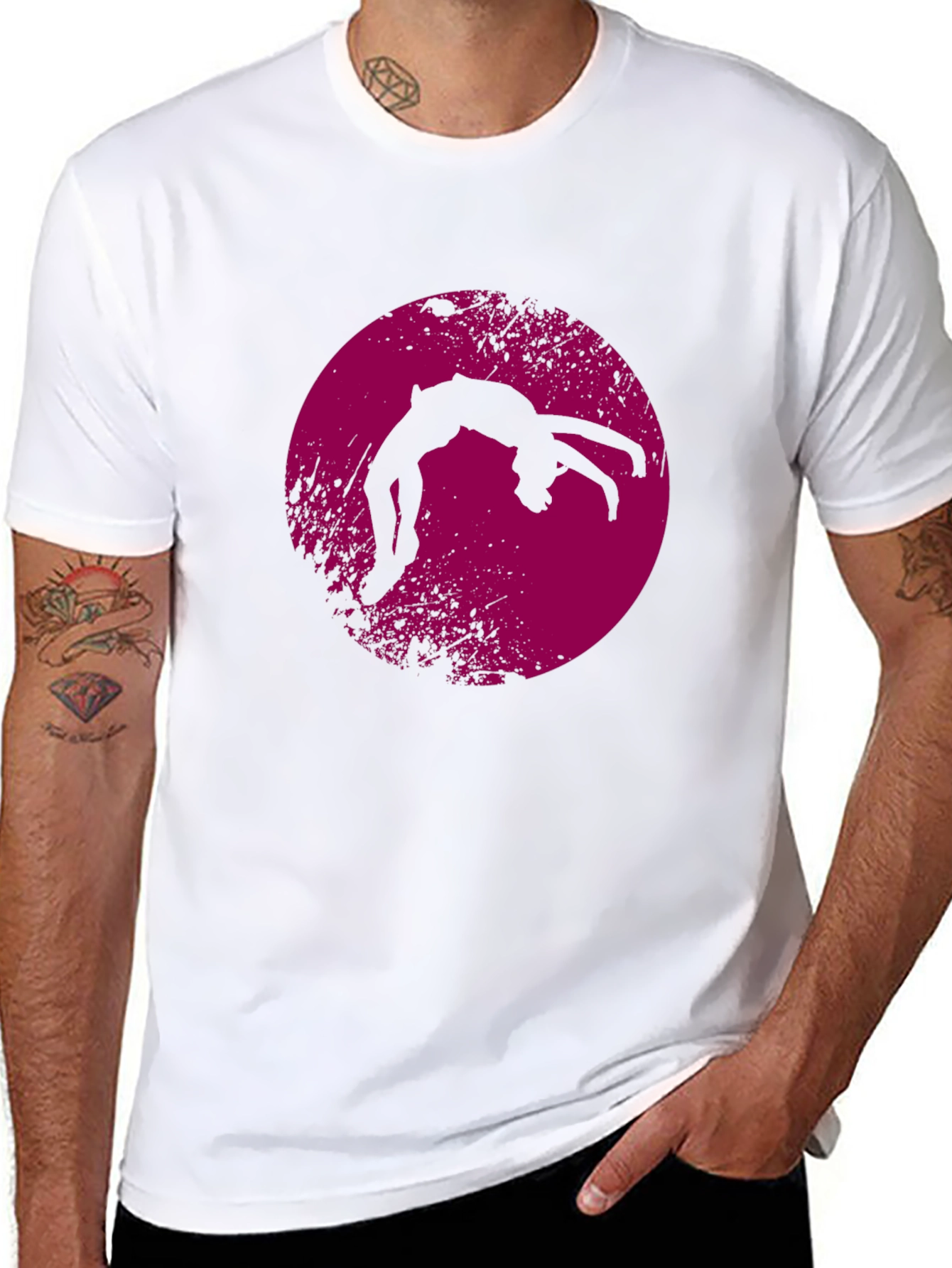 Gymnast Silhouette Tee -  Unique Graphic Print - 8