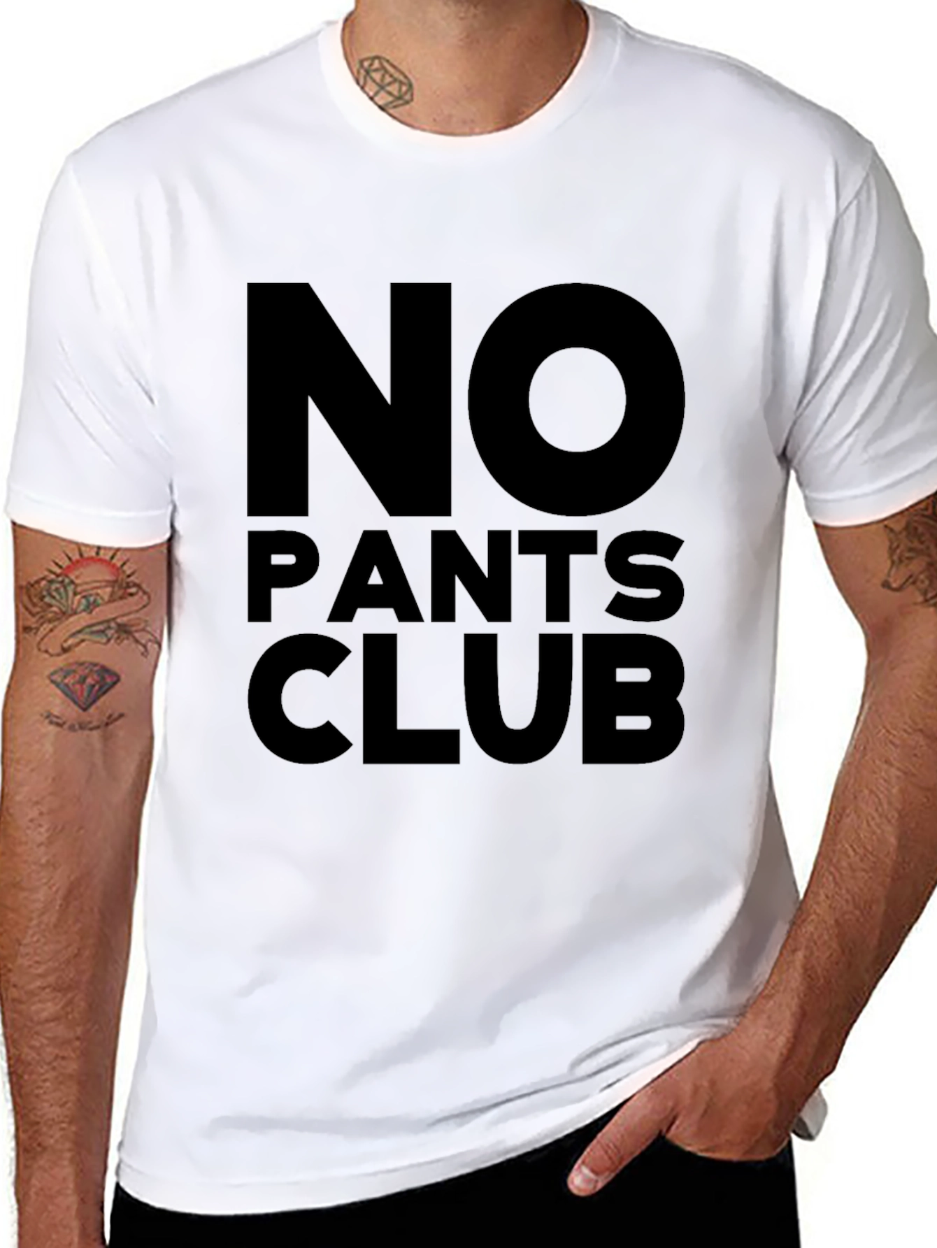 Black No Pants Club Black T-Shirt view 8