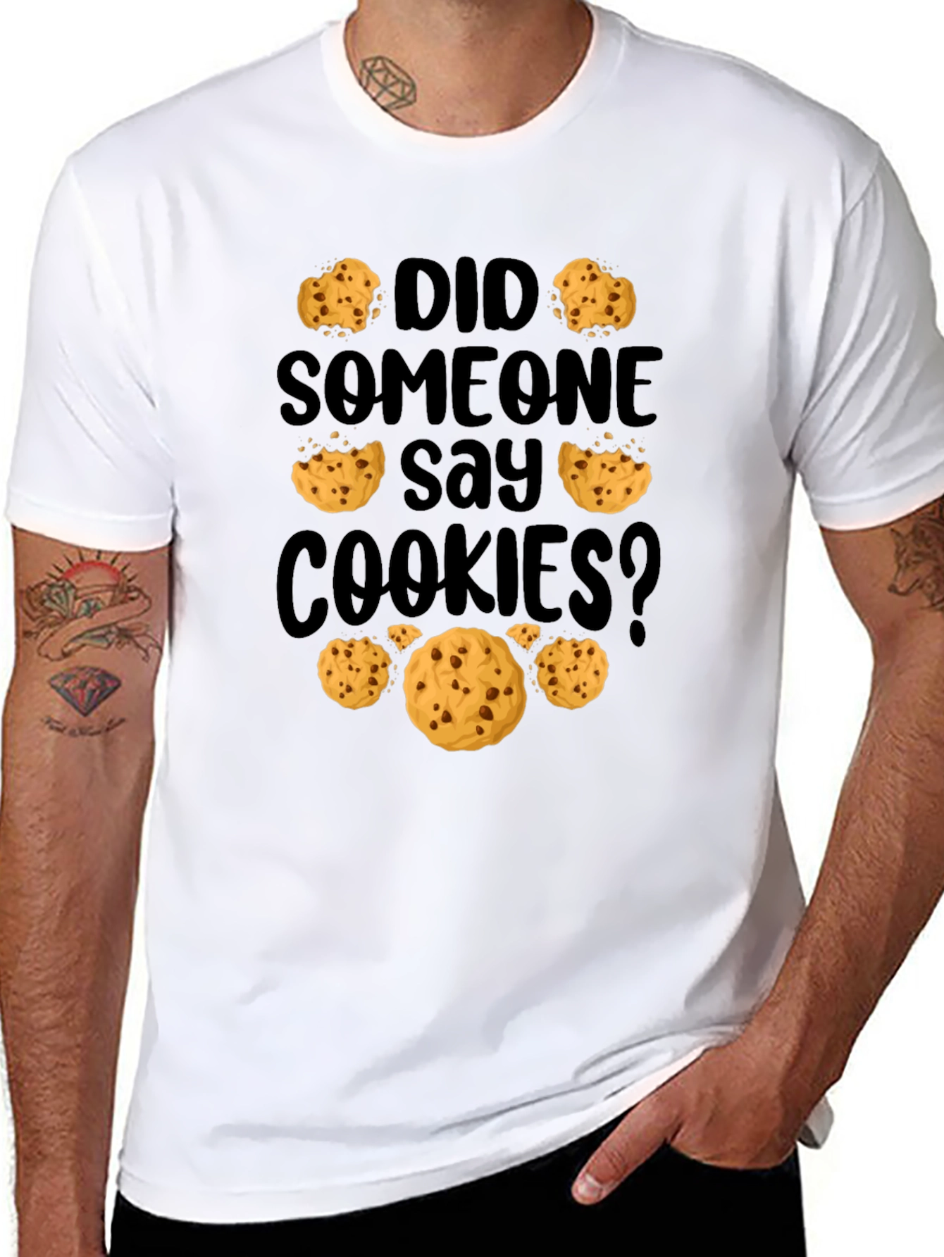 Black Did Someone Say Cookies? Graphic Tee view 8