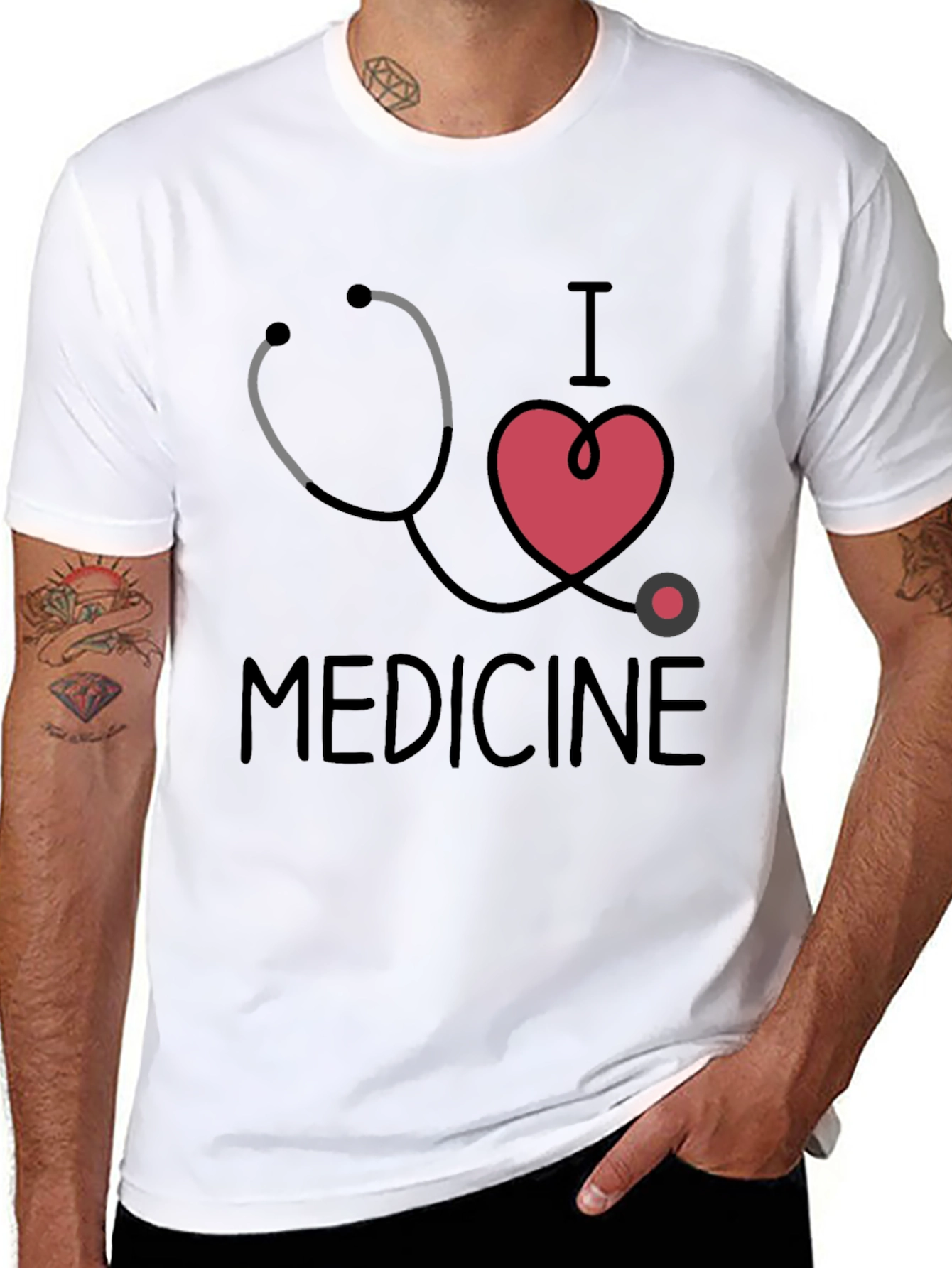 Black I Love Medicine Graphic T-Shirt - Black view 8