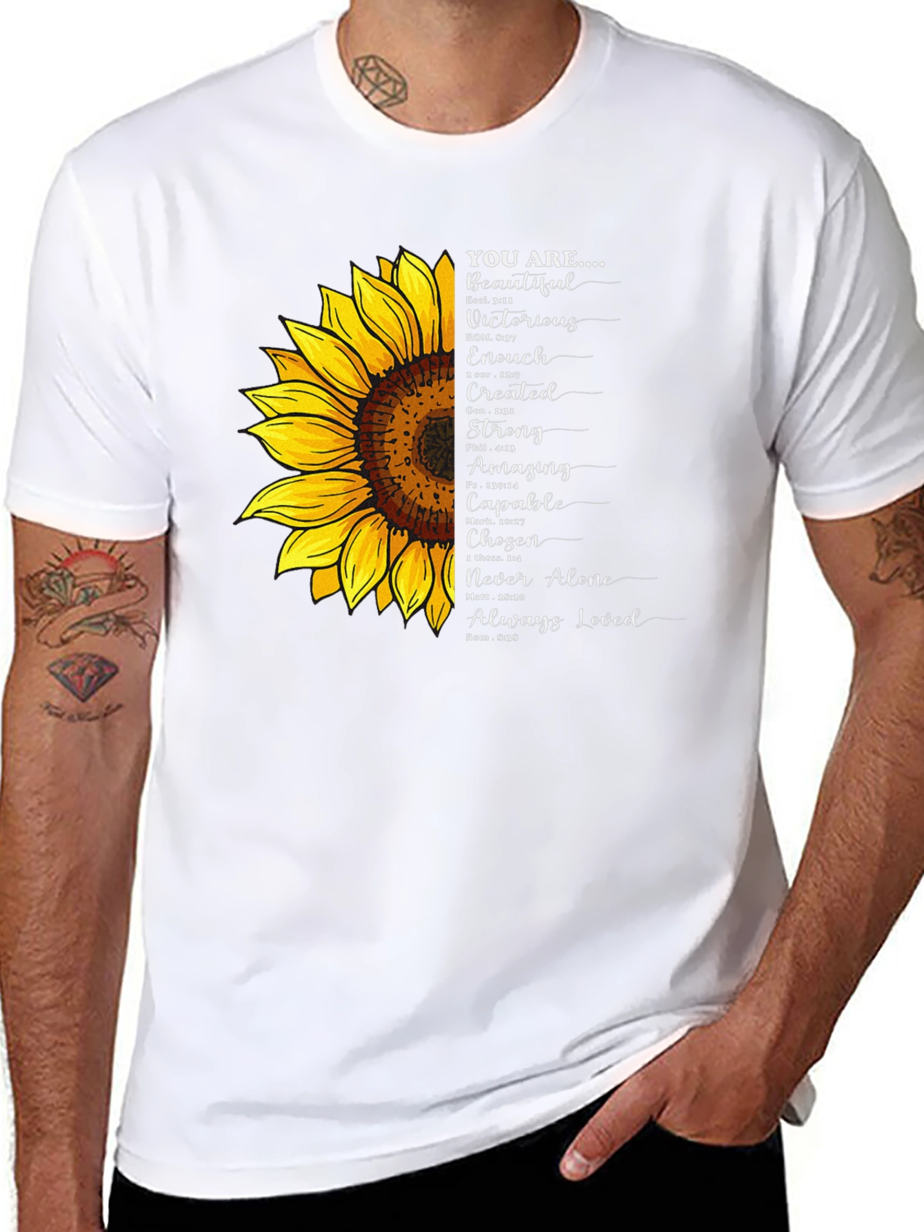Black Inspirational Sunflower Graphic Tee - You Are... view 8