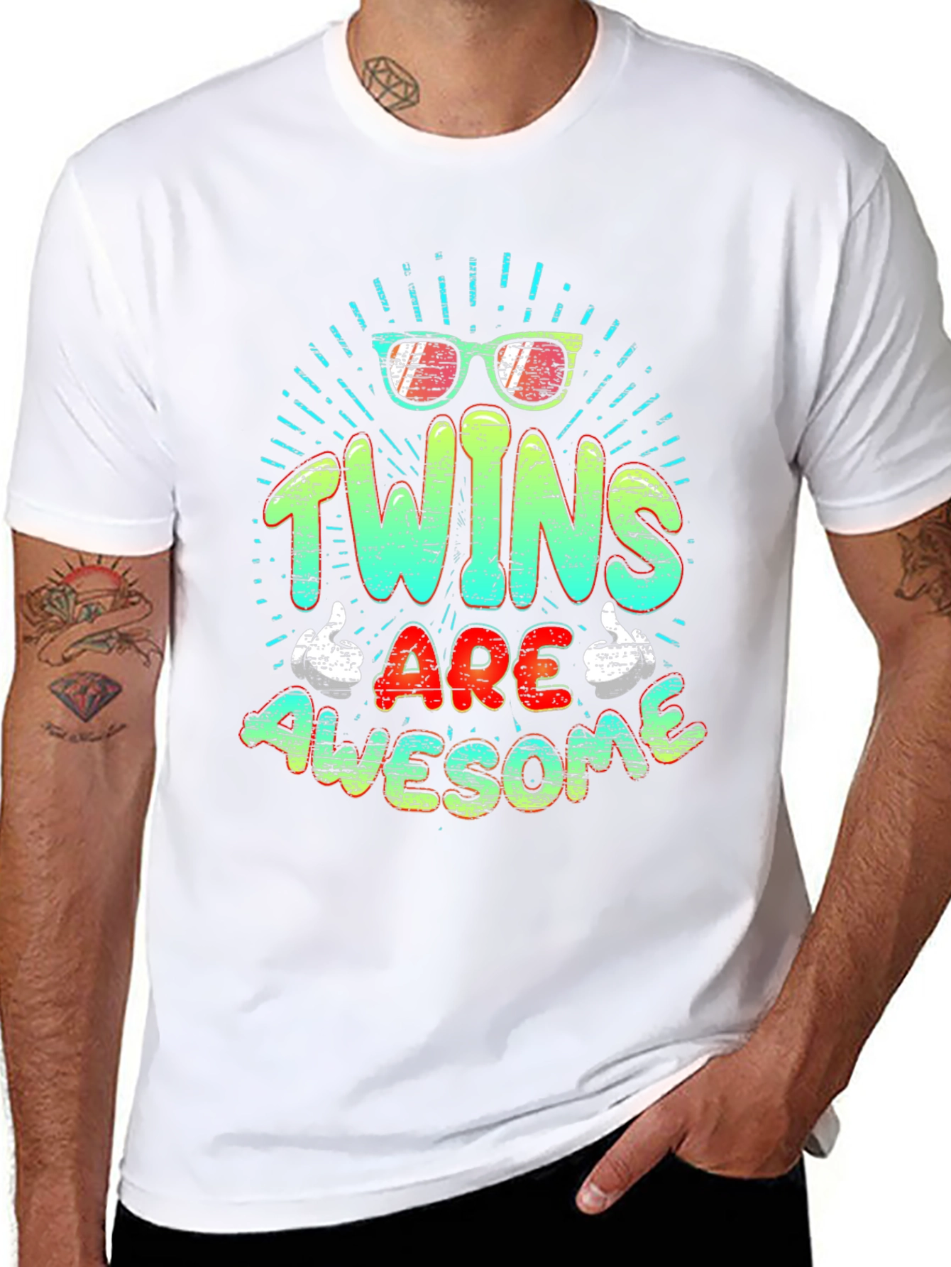 Black Twins Are Awesome Graphic T-Shirt view 8