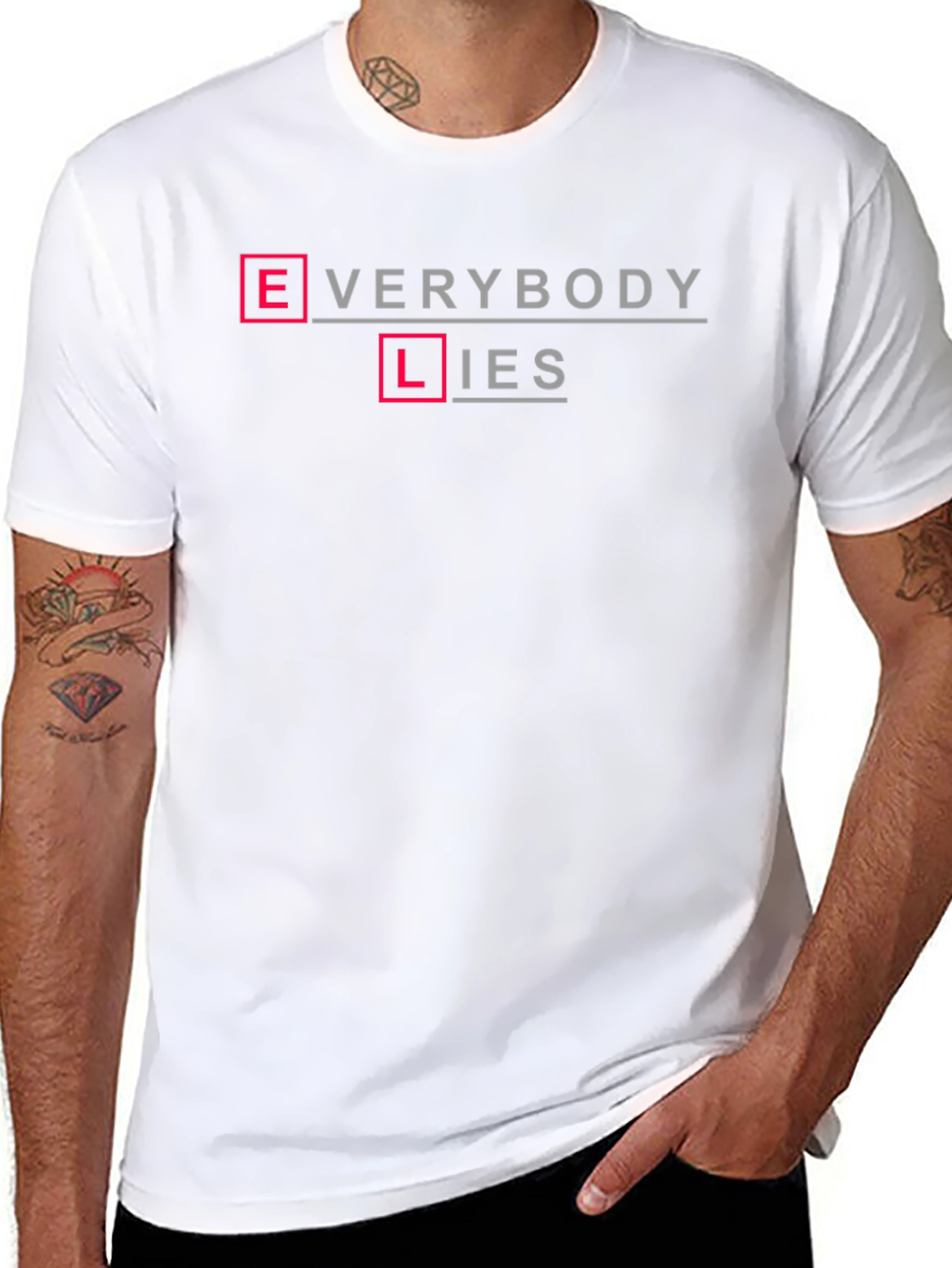 Black Everybody Lies Graphic Tee view 8