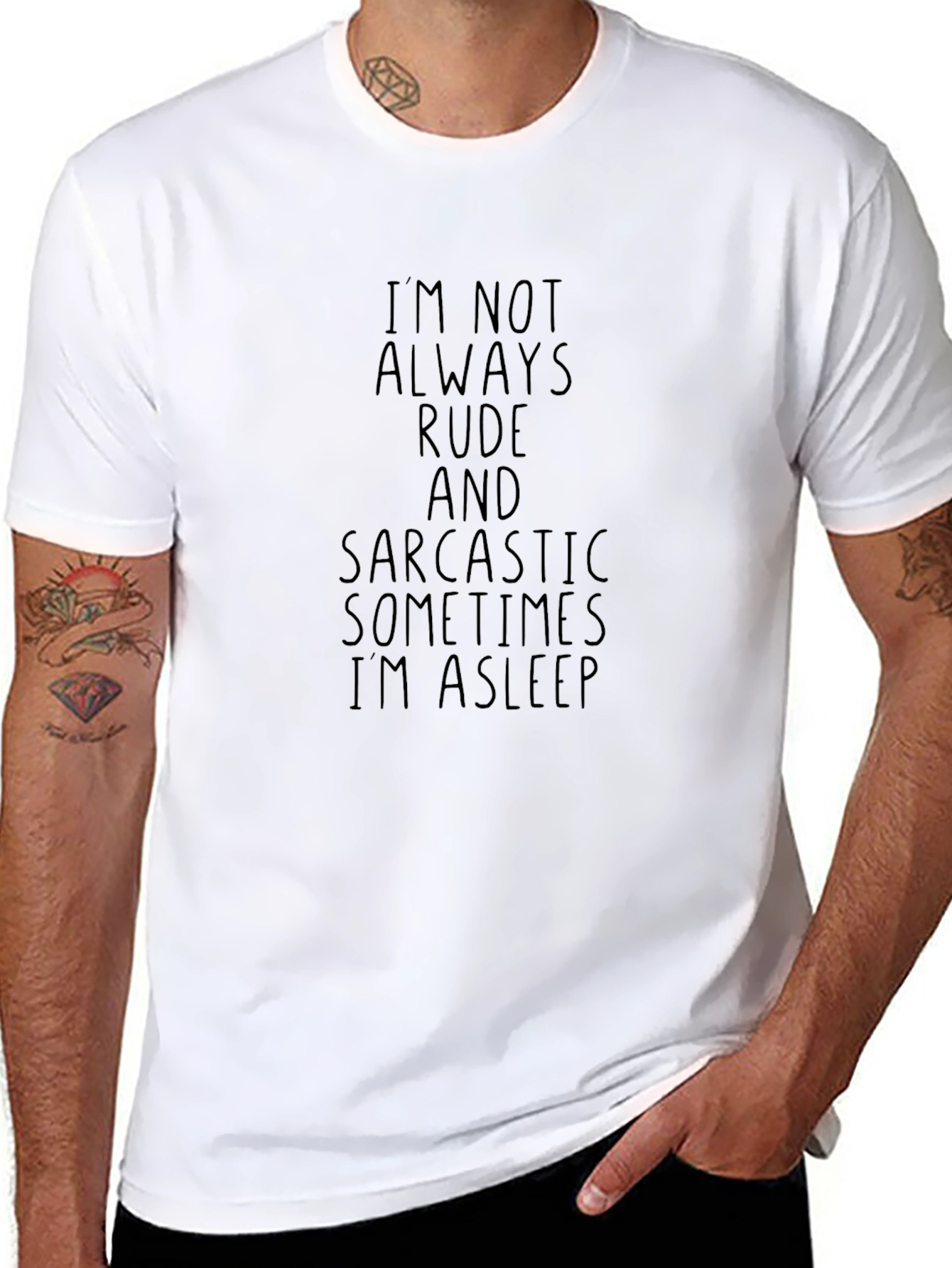 Black Sarcastic Sleepy T-Shirt - Black Graphic Tee view 8