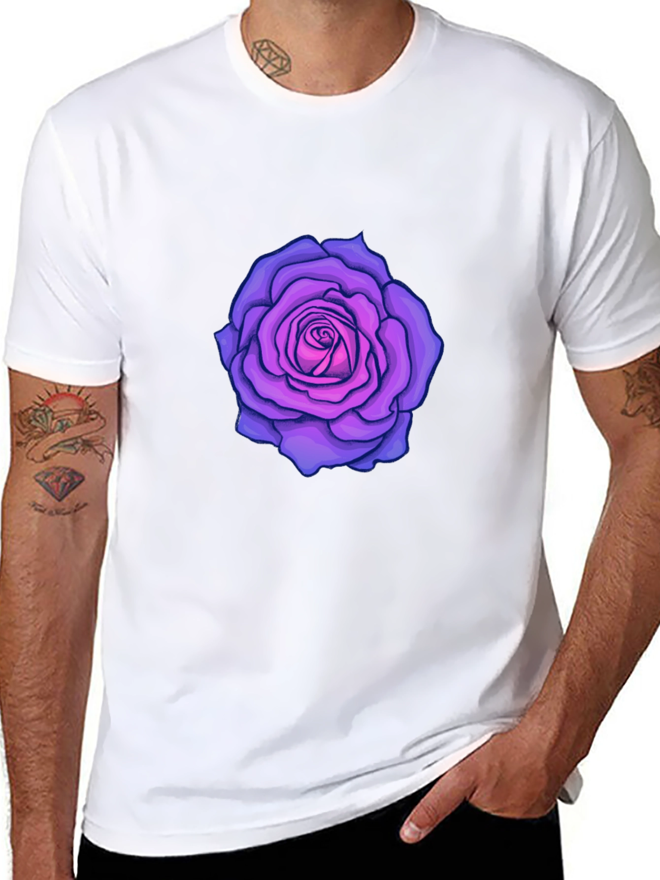 Black Rose Graphic Black T-Shirt view 8