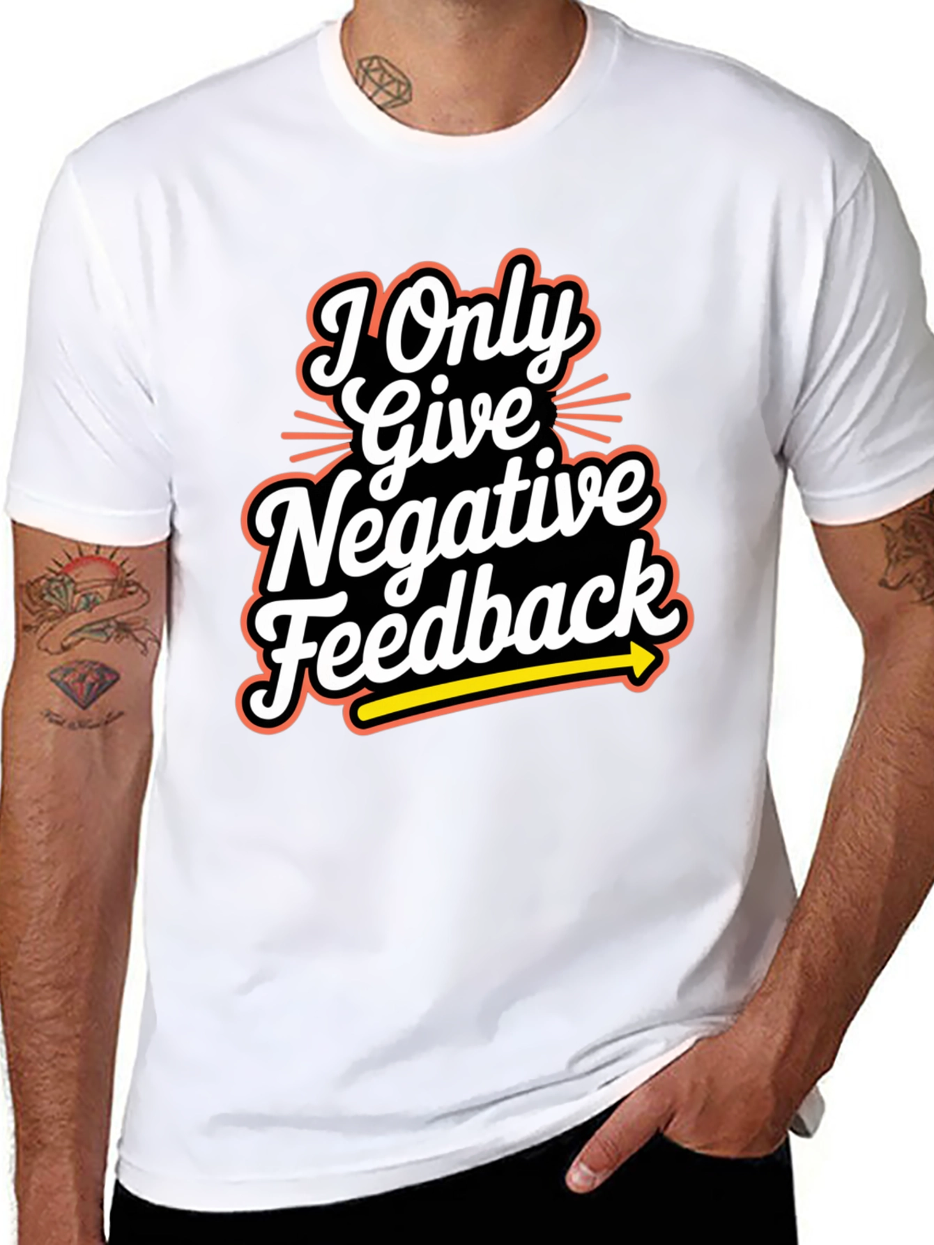 Black Negative Feedback Humor T-Shirt view 8