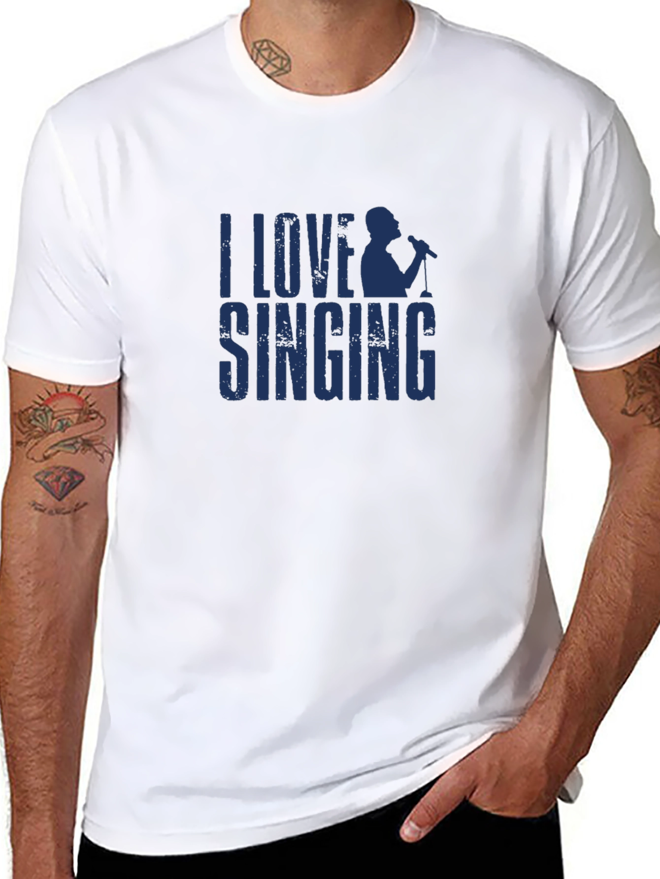 Black I Love Singing Graphic T-Shirt view 8