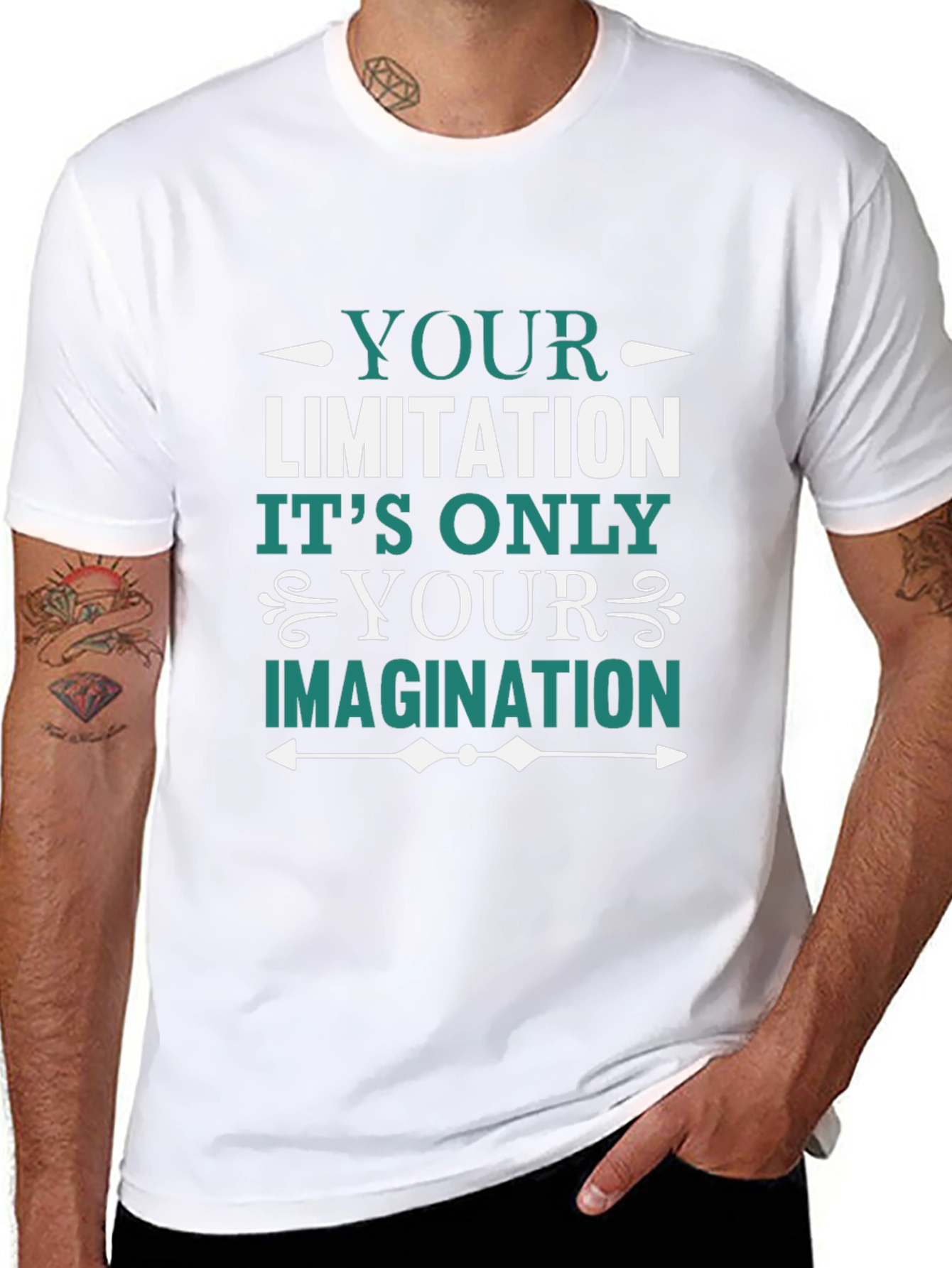 Black Motivational Graphic Tee - Imagination Quote view 8