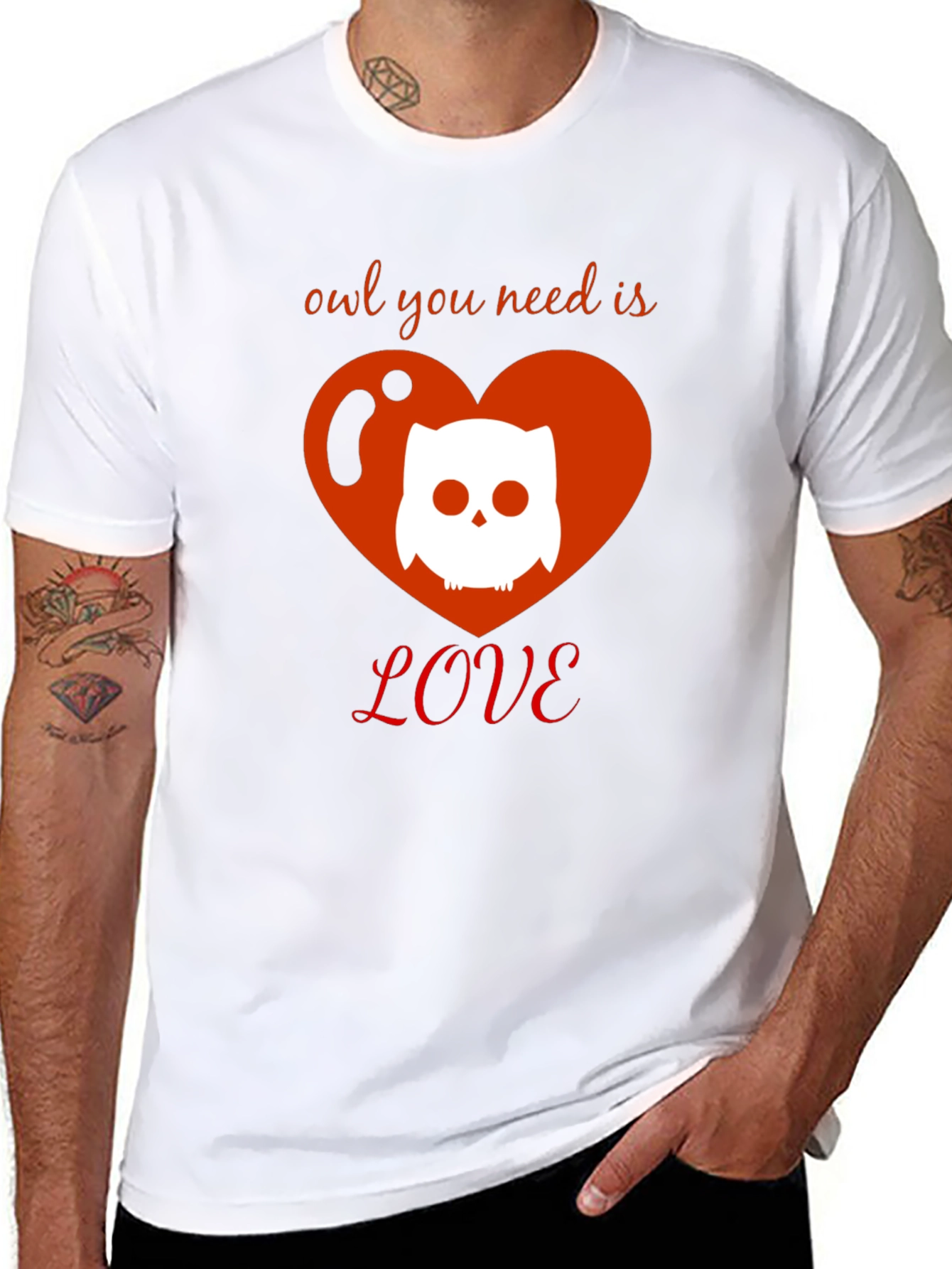 Black Owl You Need Is Love T-Shirt - Cute Graphic Tee view 8