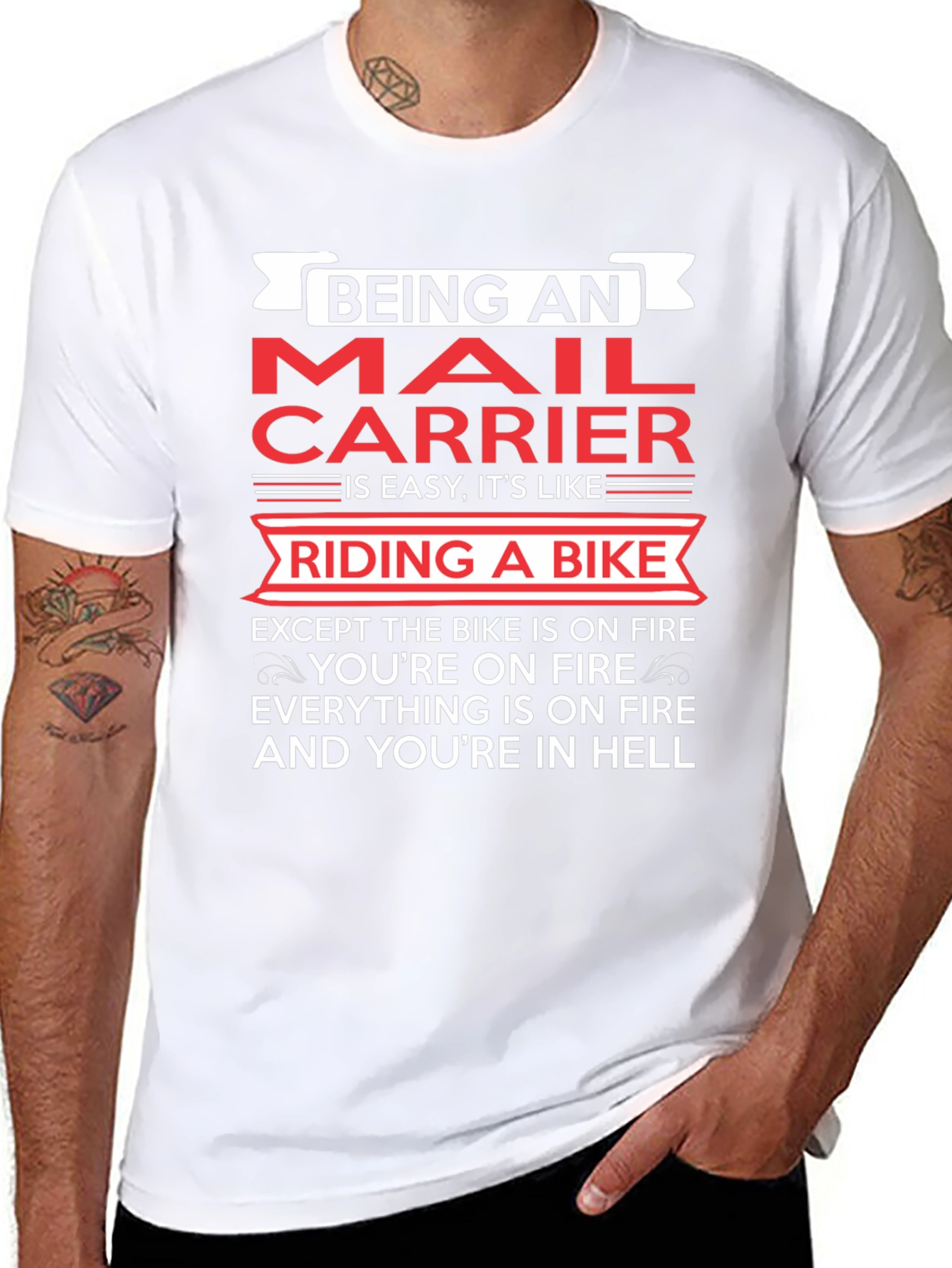 Black Mail Carrier T-Shirt: On Fire Humor view 8