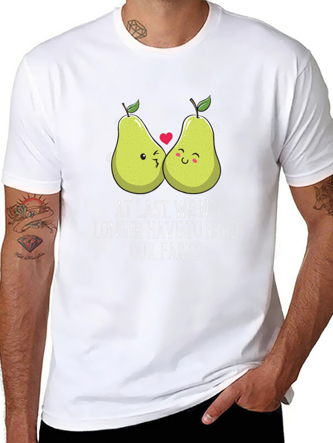 Black Funny Pear Pun T-Shirt - At Last, No Holding Back! view 8