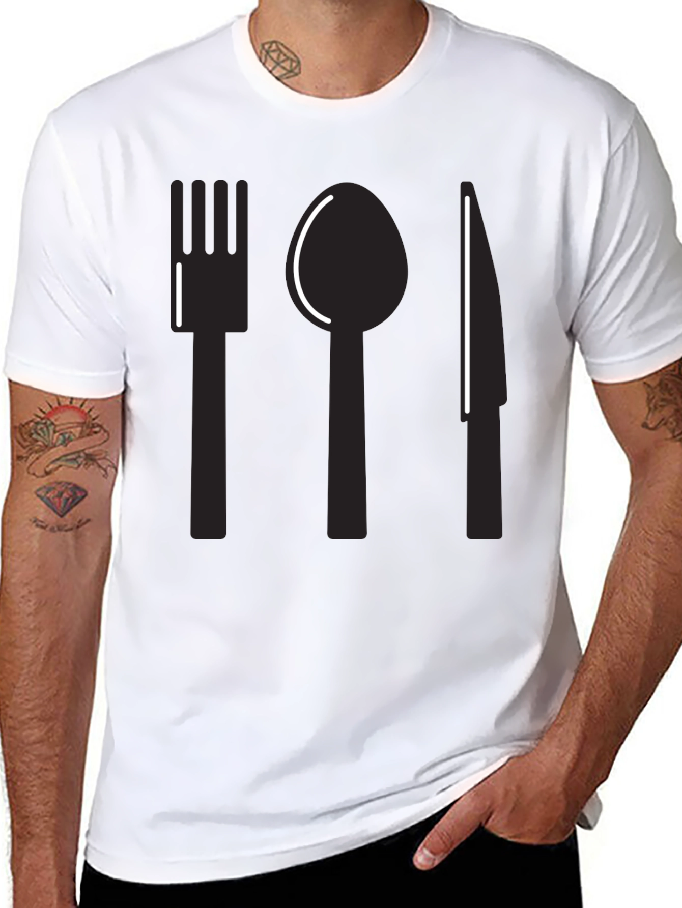 Cutlery Graphic Tee - Minimalist Chef T-Shirt - 8