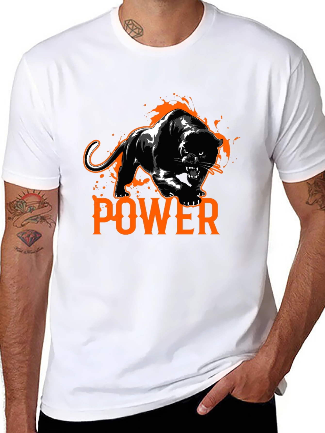 Black Power Panther Graphic Tee - Black T-Shirt view 8