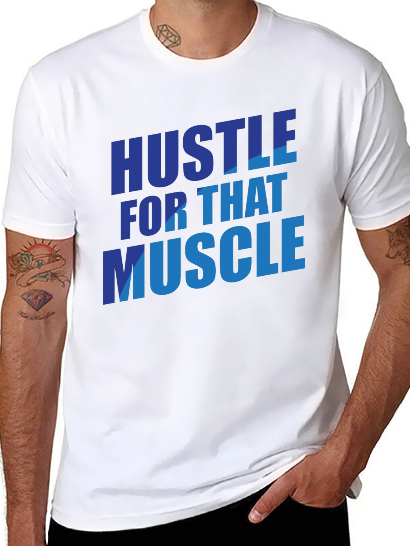Black Hustle for That Muscle T-Shirt - Gym Motivation view 8