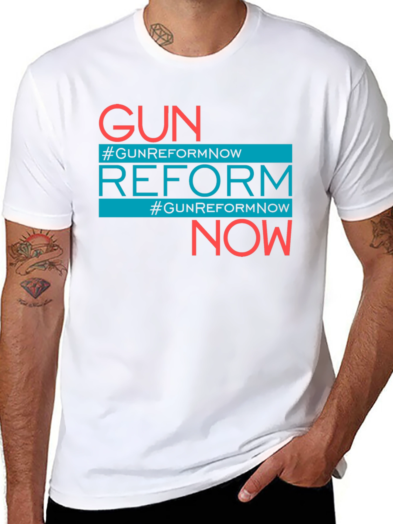 Black Gun Reform Now Graphic T-Shirt view 8